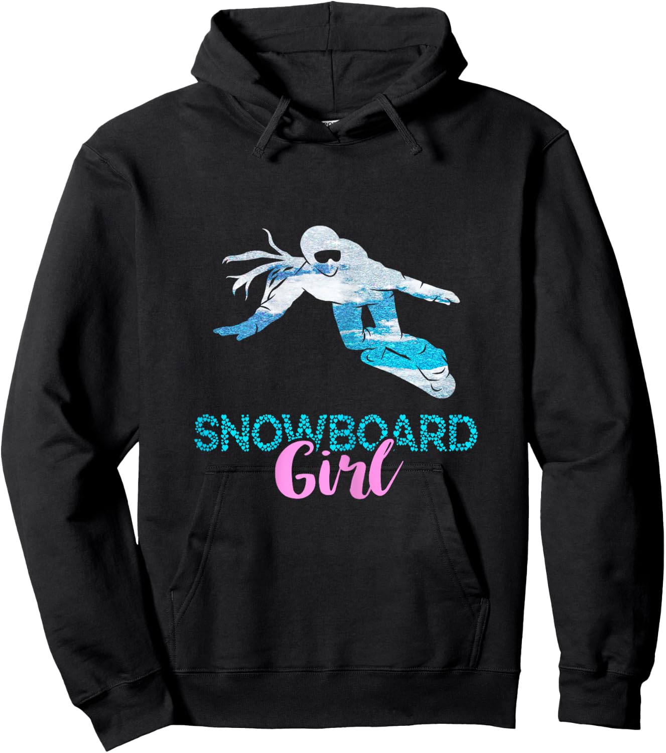 Winter Sport Snowboard Girl Heart Snowboard Snowboarding Hoodie - Hoodie | Black