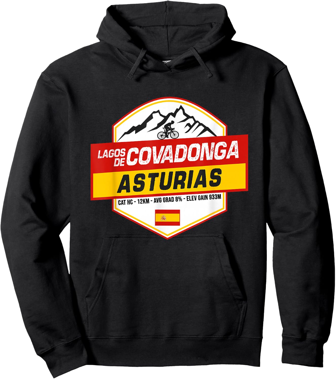 Lagos de Covadonga Cyclist Catalonia Spain Cycling Holiday Hoodie - Hoodie | Black