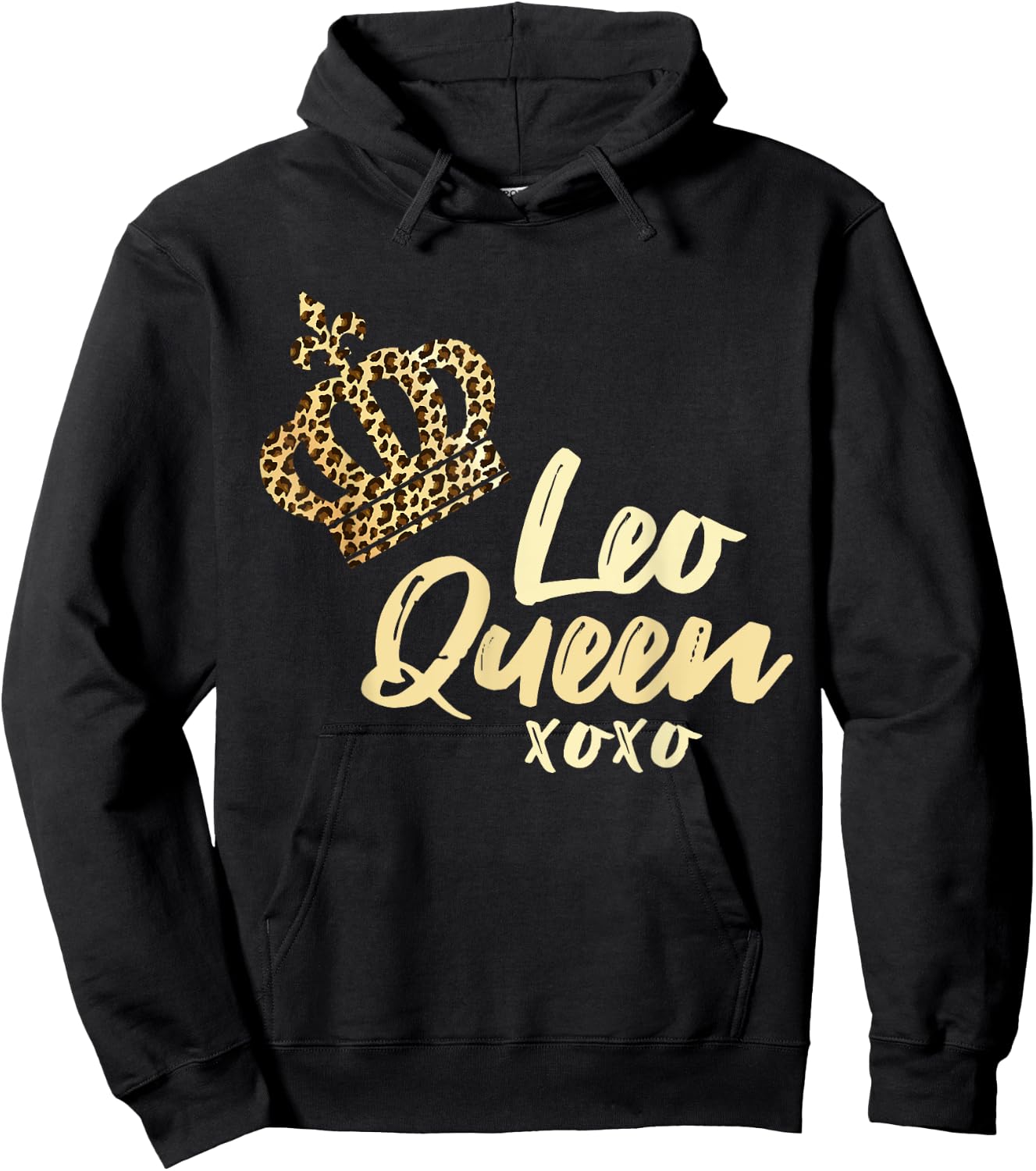 Leo Queen Leopard Print July August Zodiac Sign Astrology Hoodie - Hoodie | Black