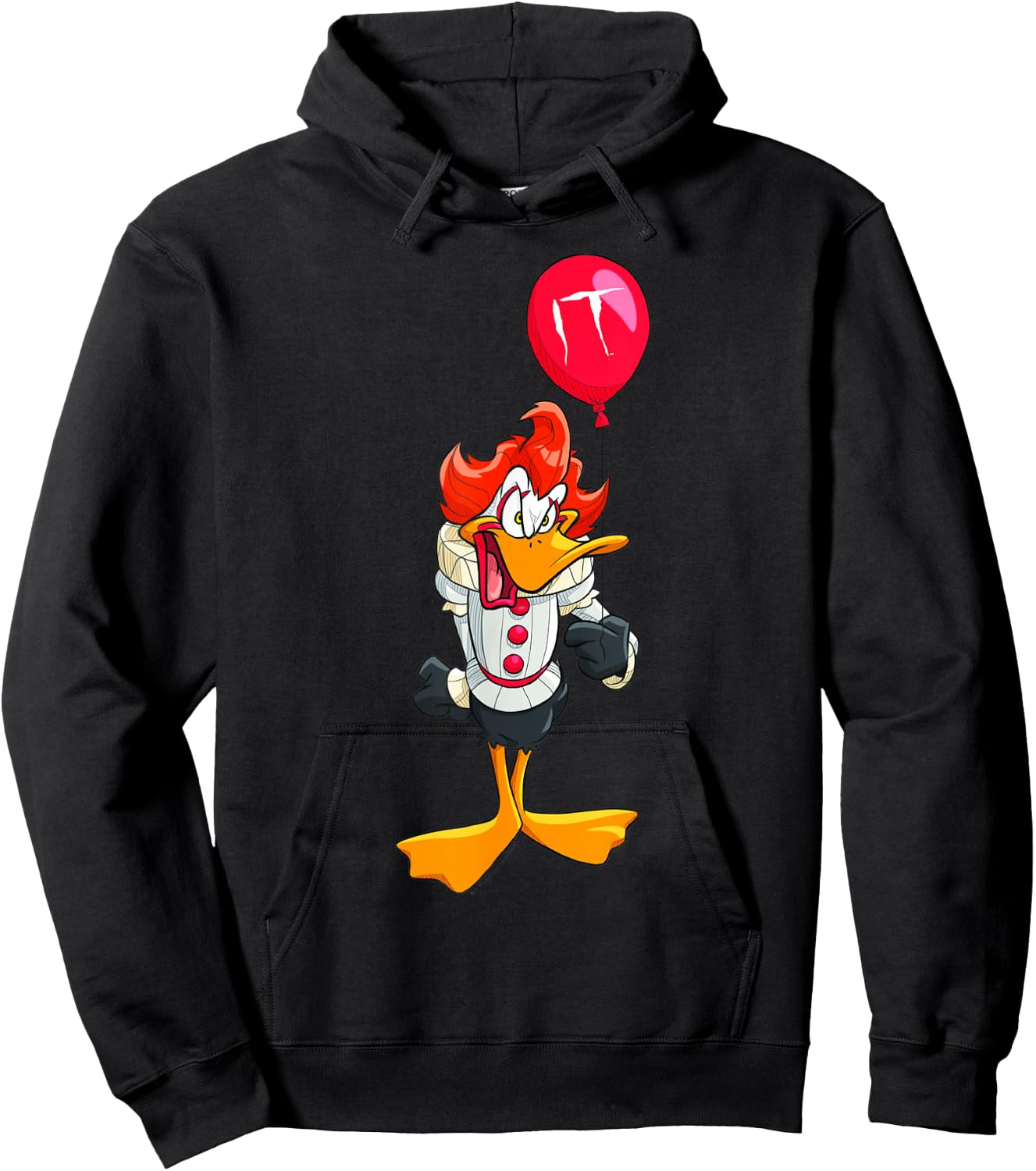 WB 100 Looney Tunes Halloween Daffy Duck Pennywise Costume Hoodie - Hoodie | Black