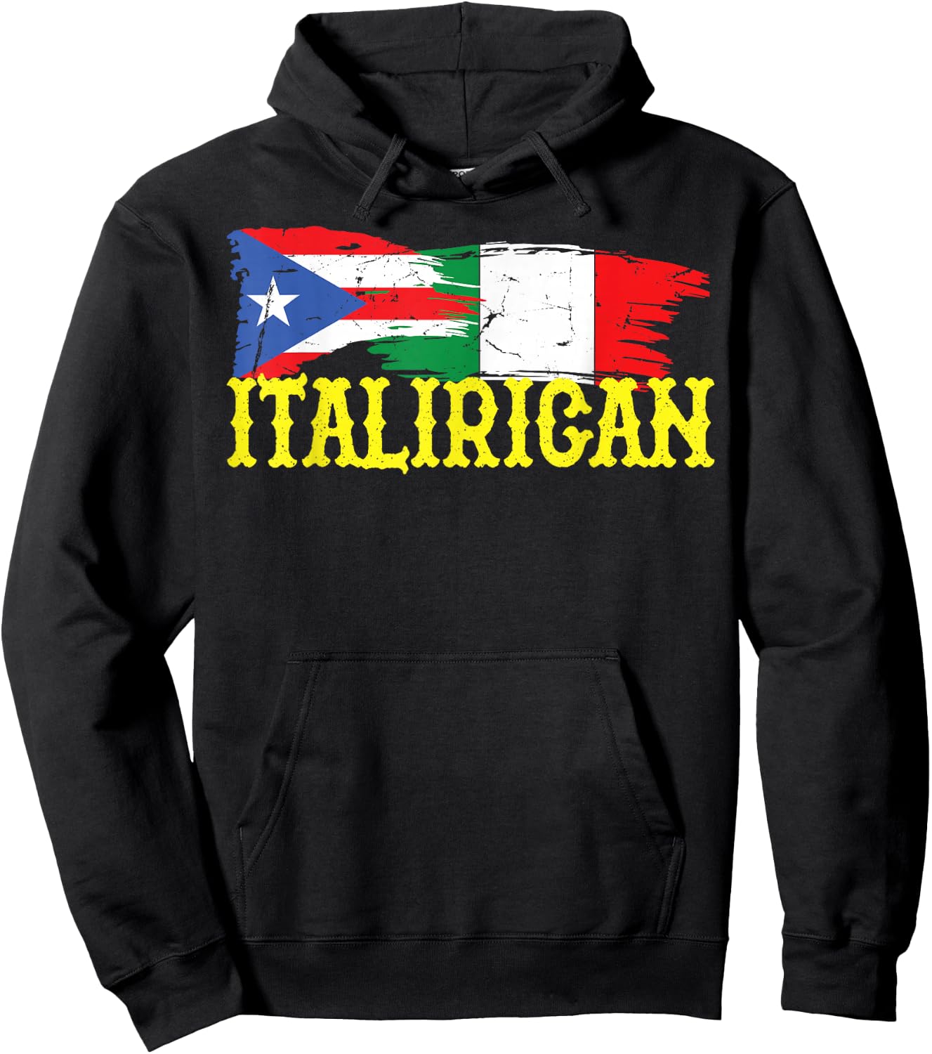 Italian Puerto Rican ItaliRican Italy Flag Puerto Rico Flag Hoodie - Hoodie | Black