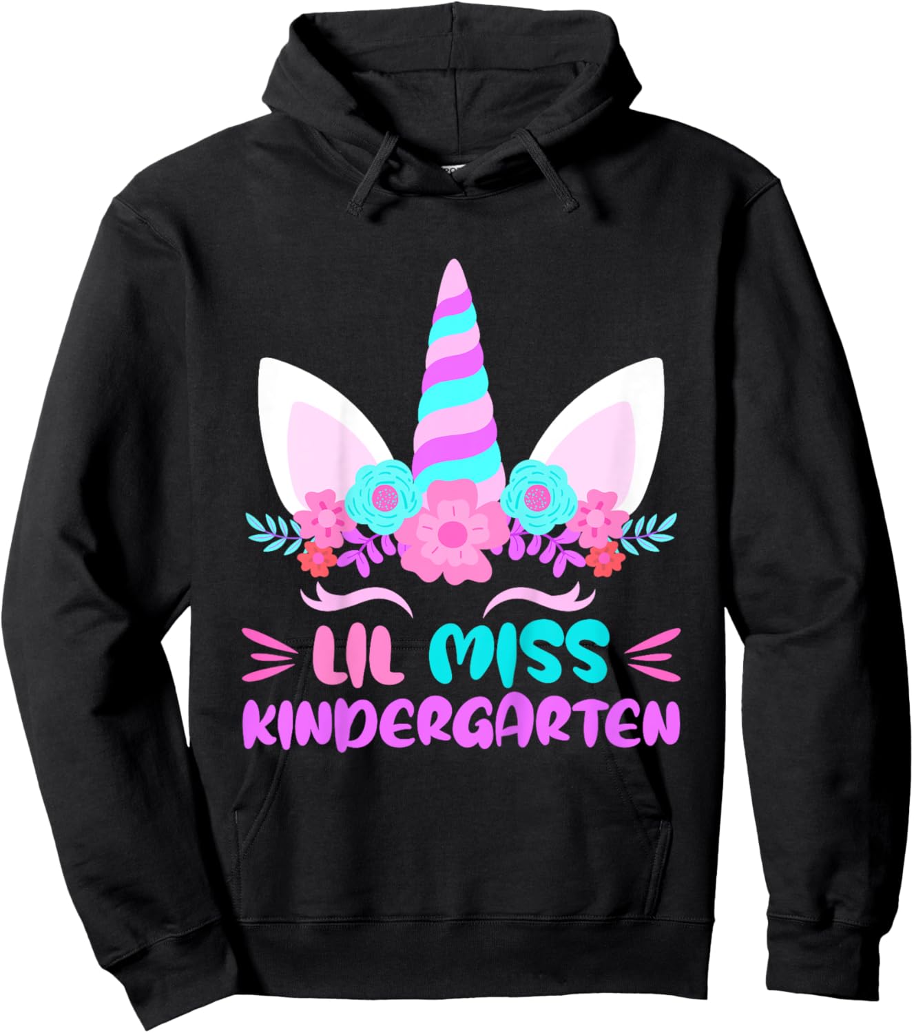Lil Miss Kindergarten Girls First Day Of Kindergarten Hoodie - Hoodie | Black