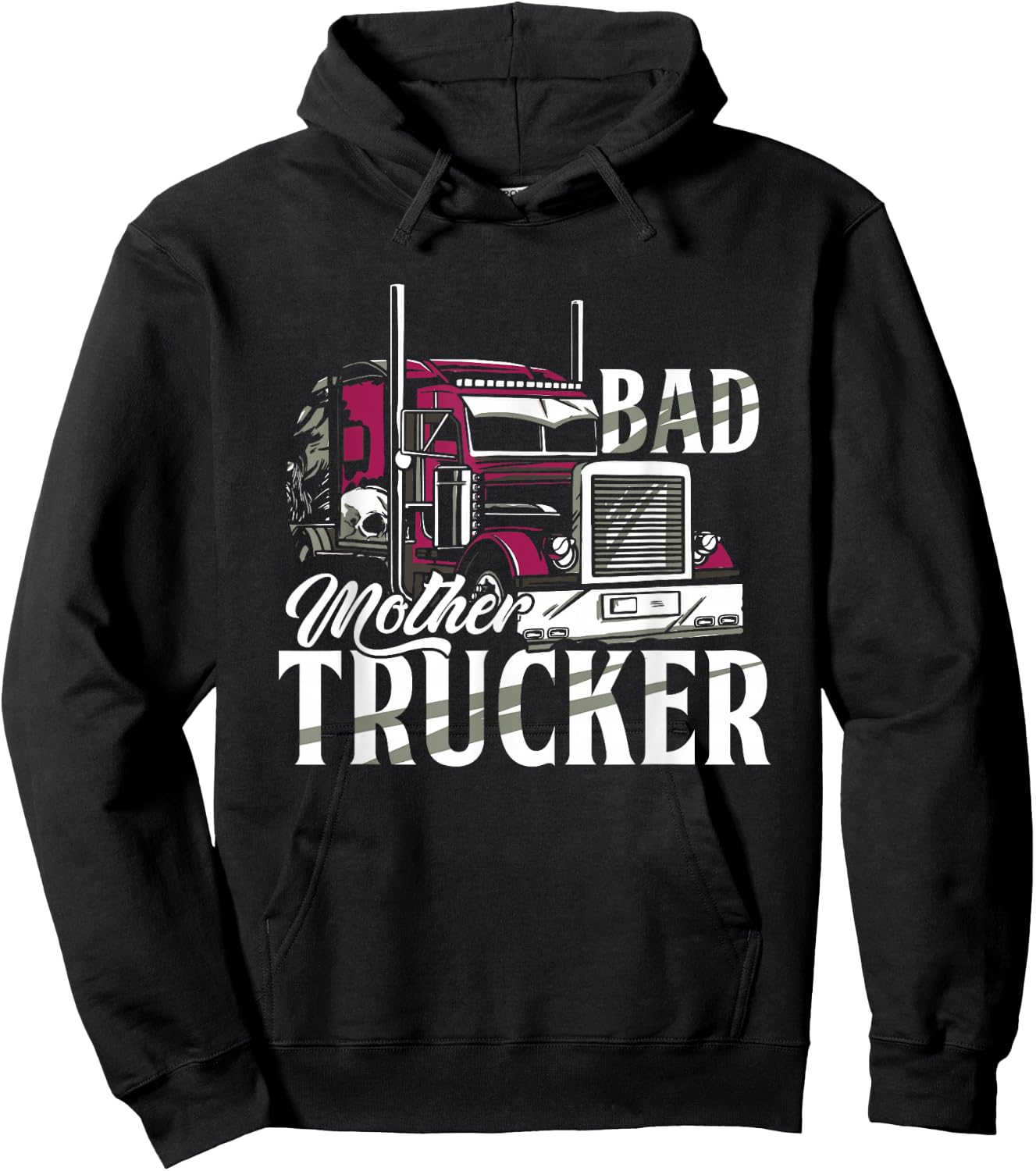 Truck Trucker Highway 18 Wheeler Delivery Hoodie - Hoodie | Black