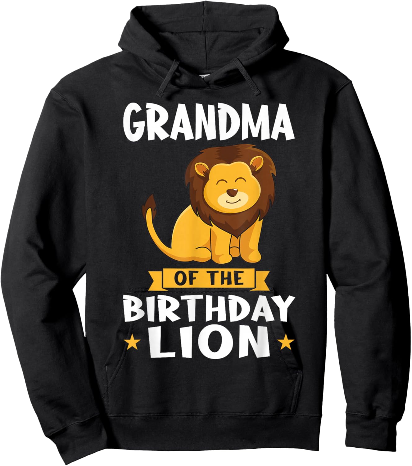 Grandma of the Birthday Lion Birthday Hoodie - Hoodie | Black
