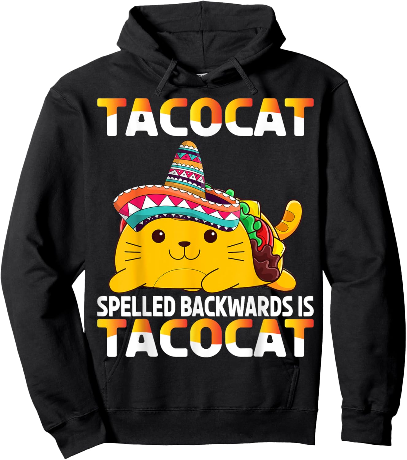 Tacocat Spelled Backward Is Tacocat Taco Cat Women Girls Kids Hoodie - Hoodie | Black
