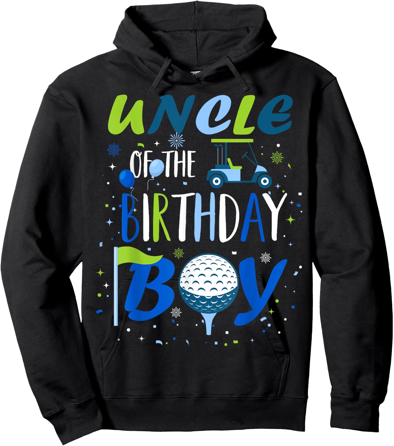 Uncle of The Birthday Boy Hole in One Golf Sport Matching Hoodie - Hoodie | Black
