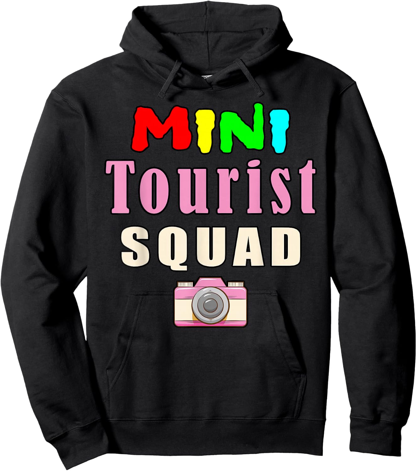 Mini Tourist Squad Camera Girl Souvenir Vacation Travel Hoodie - Hoodie | Black
