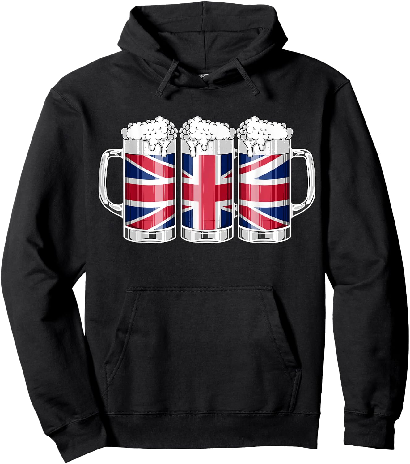 Beer British Shirt - Beer United Kingdom Flag Patriotic Men Hoodie - Hoodie | Black