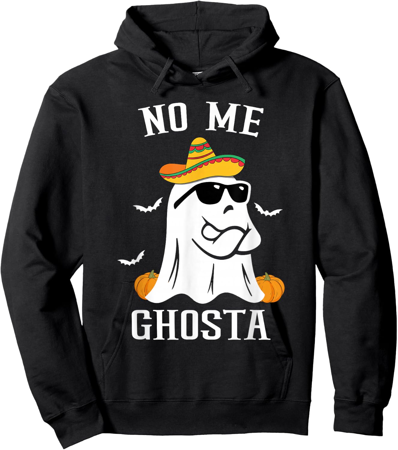 No Me Ghosta Funny Mexican Halloween Ghost Hoodie - Hoodie | Black