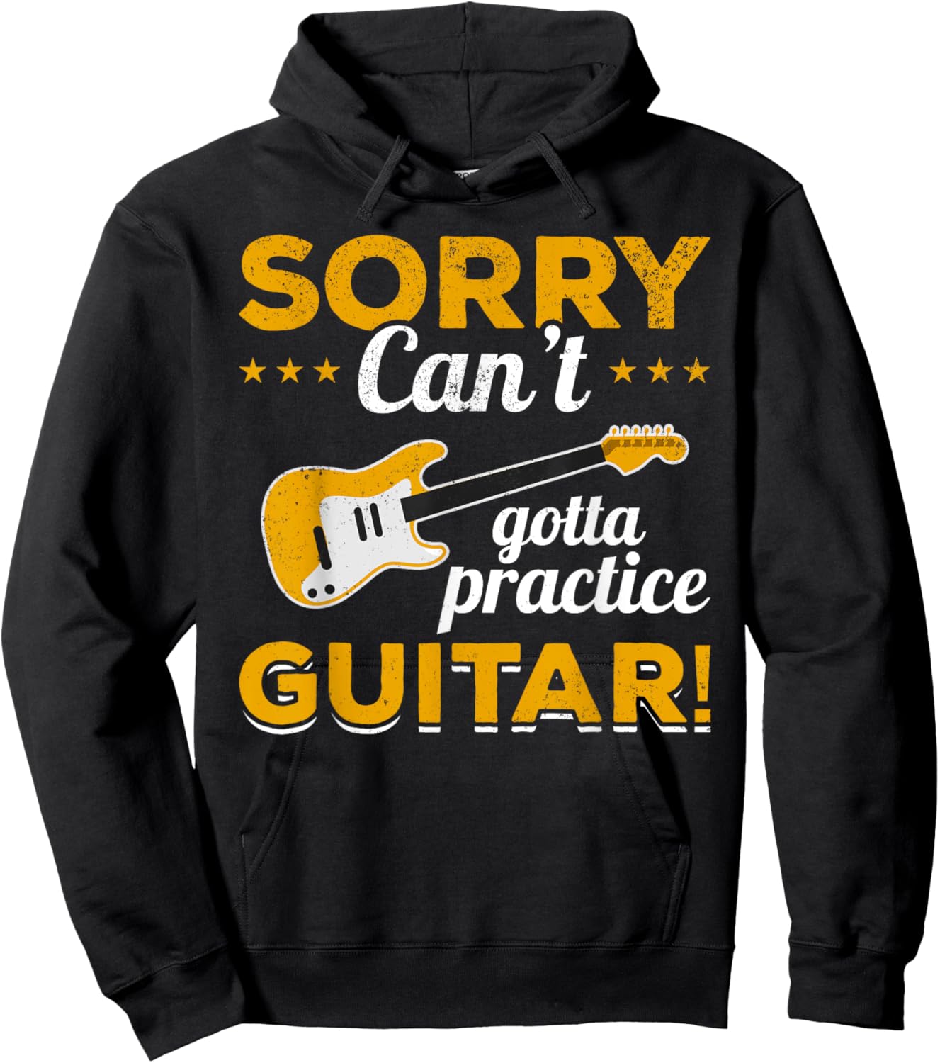 Guitar Player Vintage Sorry, can't, gotta practice guitar! Hoodie - Hoodie | Black