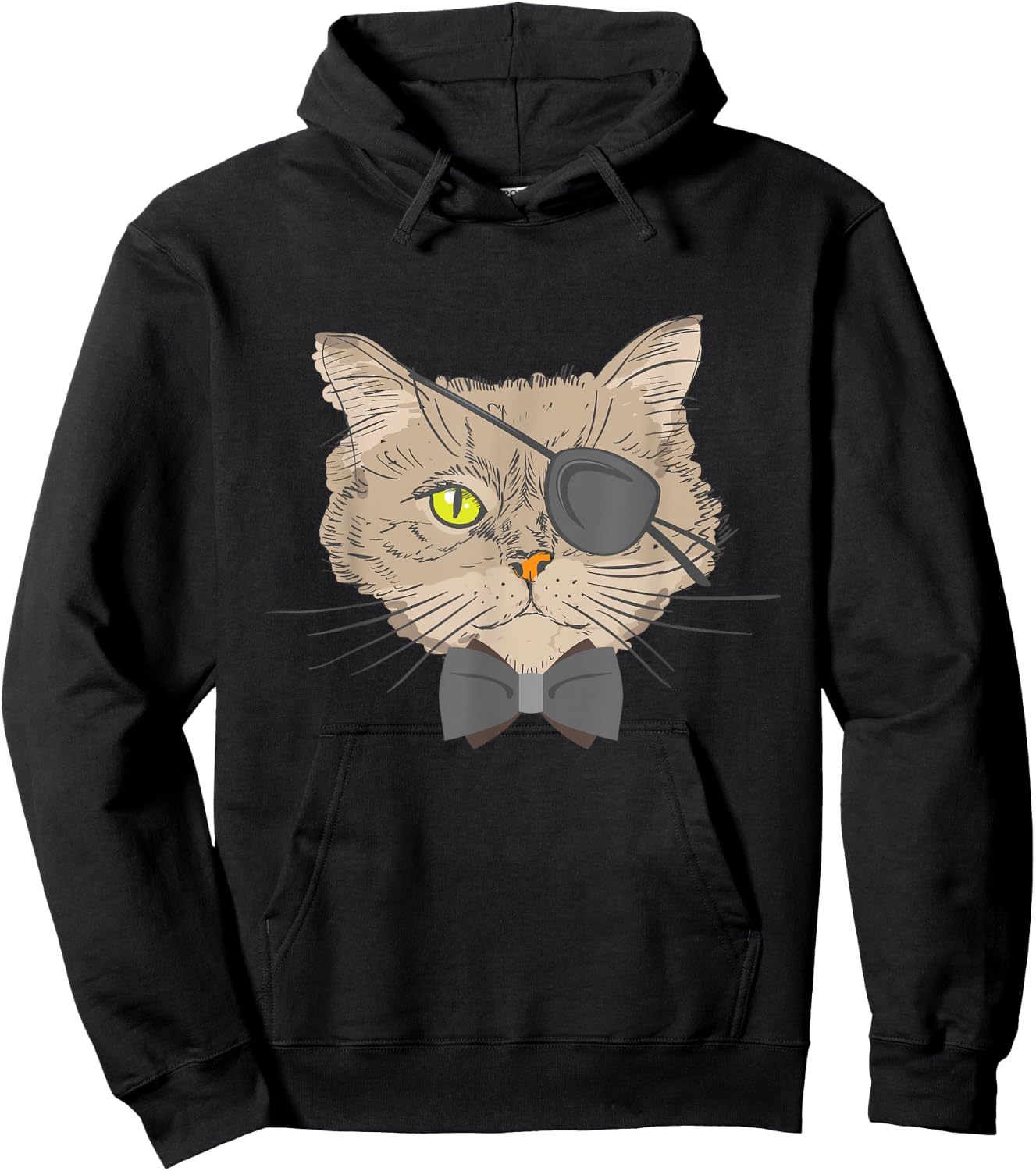 Pirate Cat - Eye Surgery Survivor Glaucoma Cataract Patch Men Women Hoodie - Hoodie | Black