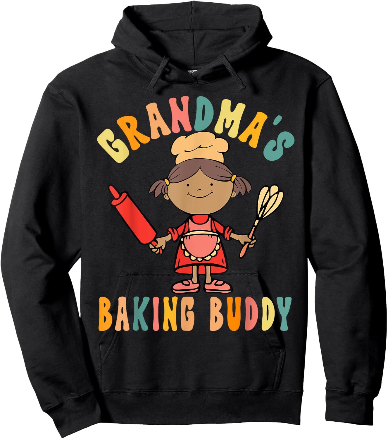 Groovy Grandma's Baking Buddy For Kids Girl Hoodie - Hoodie | Black