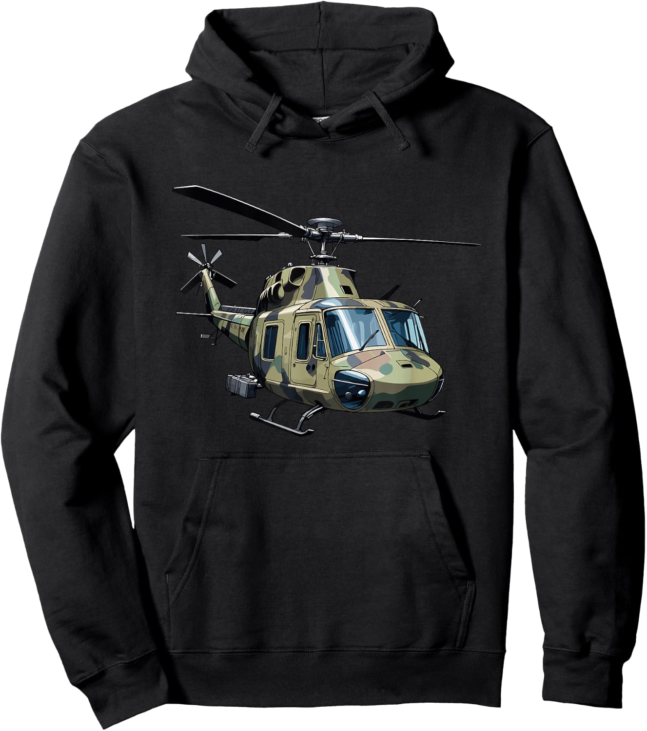 UH-1 Huey Retro Helicopter Vintage Sunset Vietnam Chopper Hoodie - Hoodie | Black
