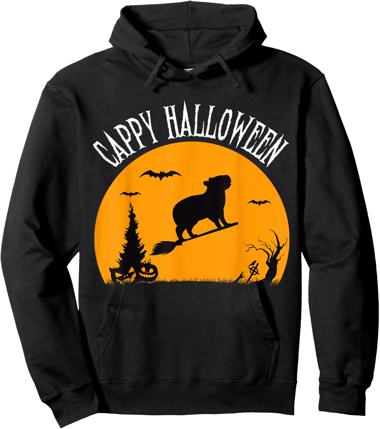 Cappy Halloween Funny Capybara Costume Hoodie - Hoodie | Black
