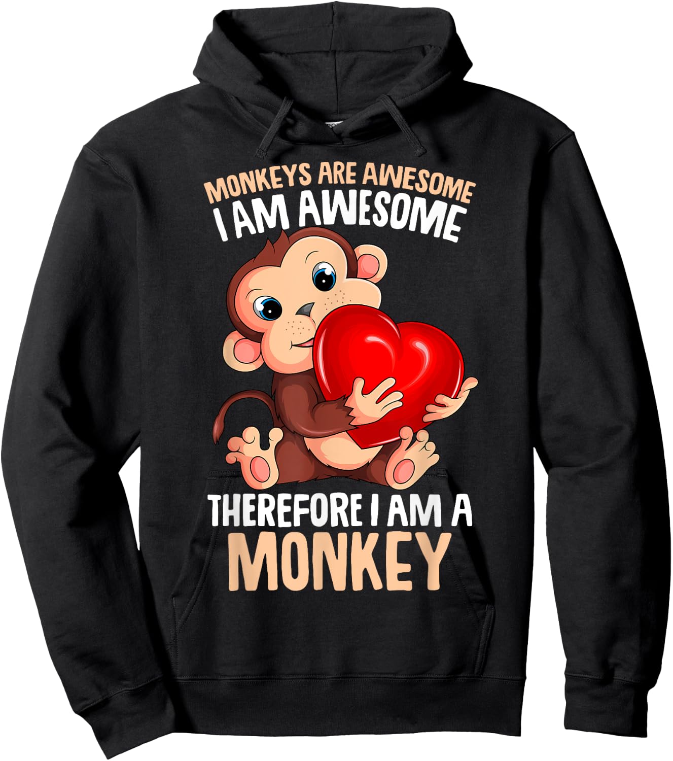 Monkeys Are Awesome Girls Kids Monkey Hoodie - Hoodie | Black