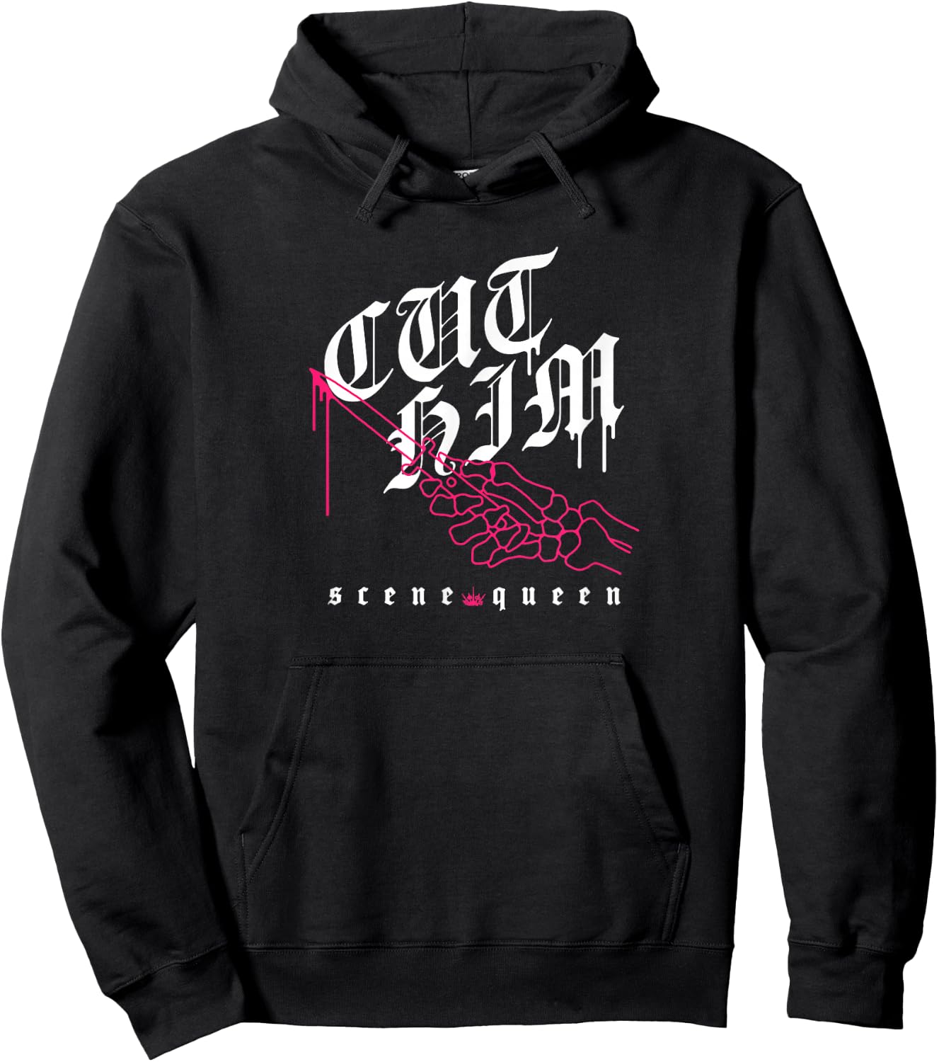 Scene Queen Cut Him Hoodie - Hoodie | Black