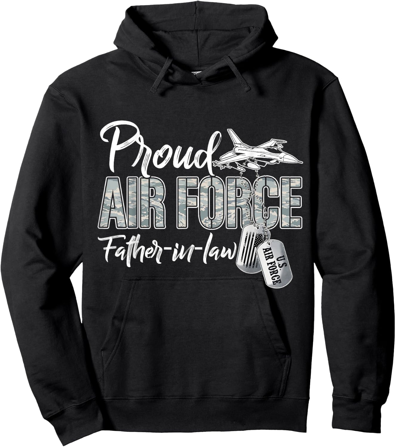 Proud Air Force Father-In-Law Air Force Graduation USAF Hoodie - Hoodie | Black