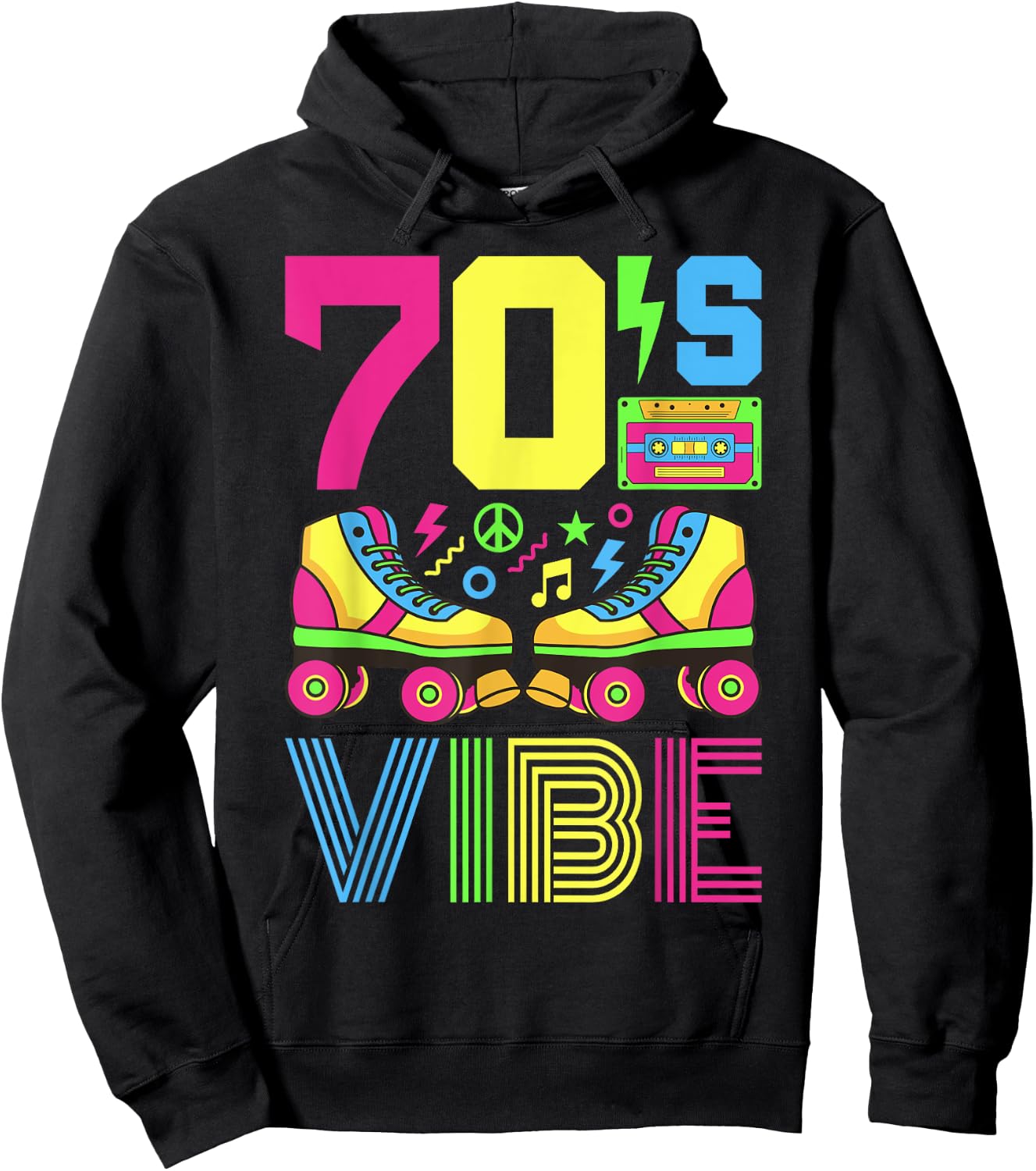 70s Vibe 1970s Fashion Theme Party Outfit Seventies Costume Hoodie - Hoodie | Black