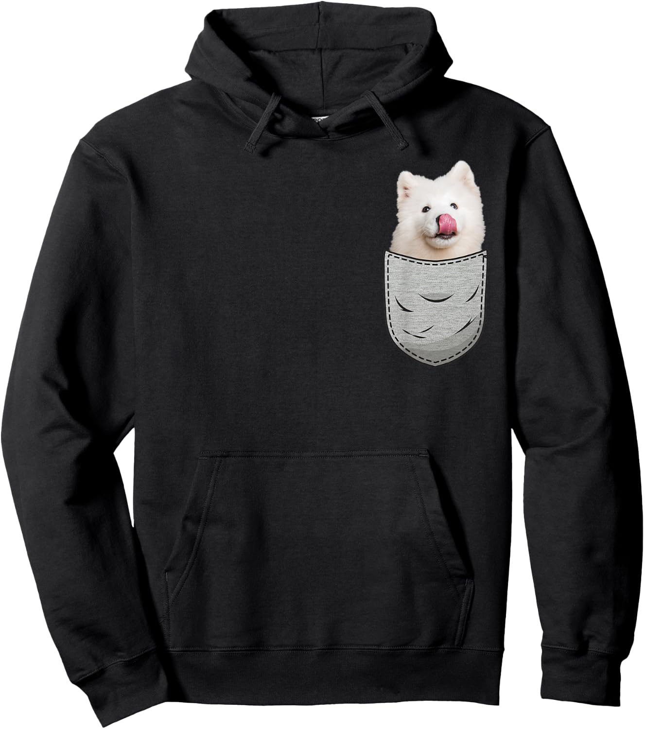 Samojeder Samoyed Chest Bag Pocket Dog Owners Hoodie - Hoodie | Black