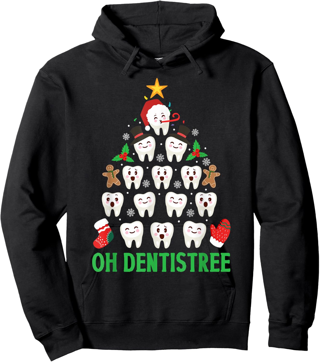 Christmas Dentist Shirt Oh Dentistree Funny Xmas Dental Hoodie - Hoodie | Black