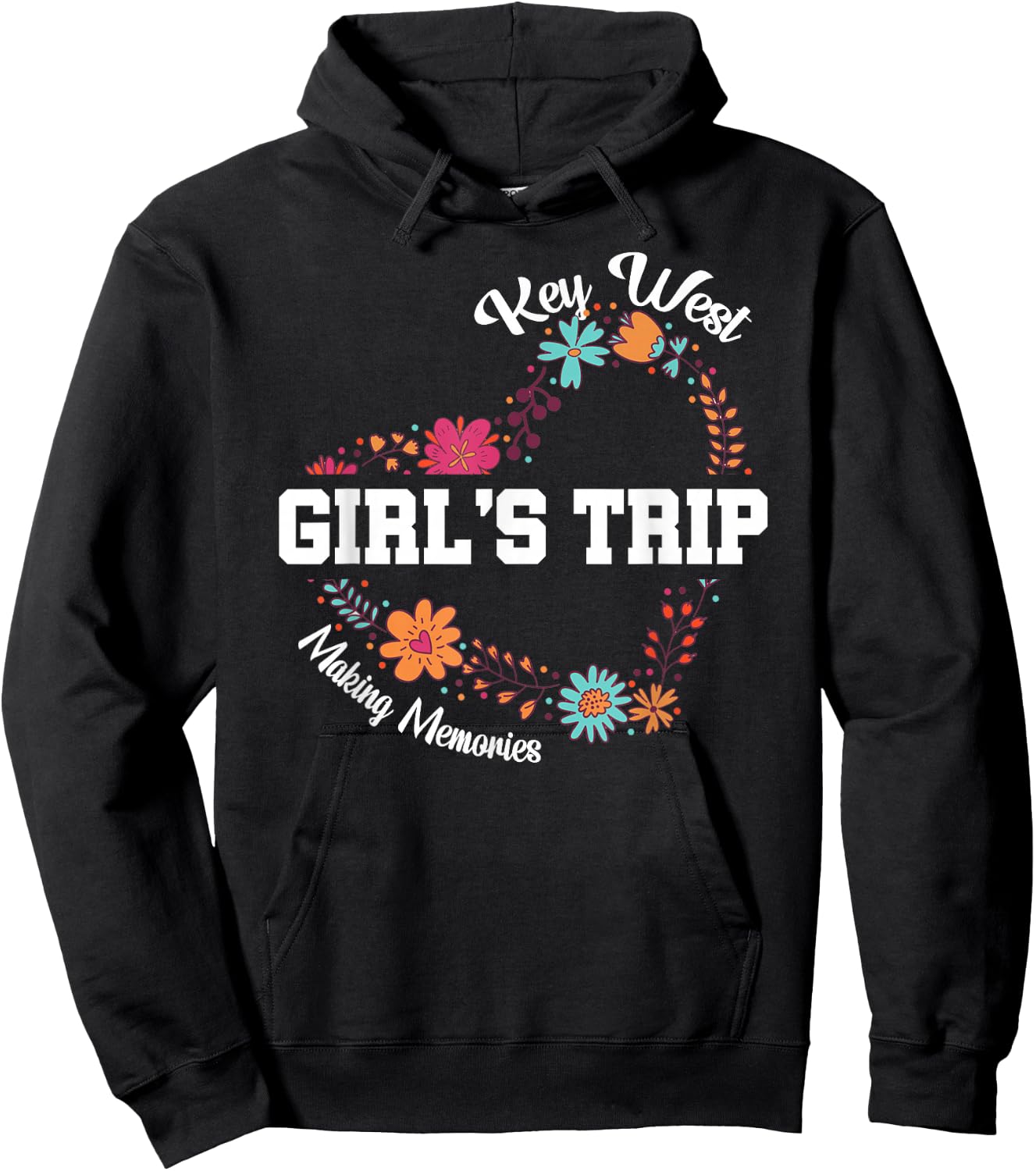 Cute Key West Girls Trip 2025 Making Memories Flower Match Hoodie - Hoodie | Black