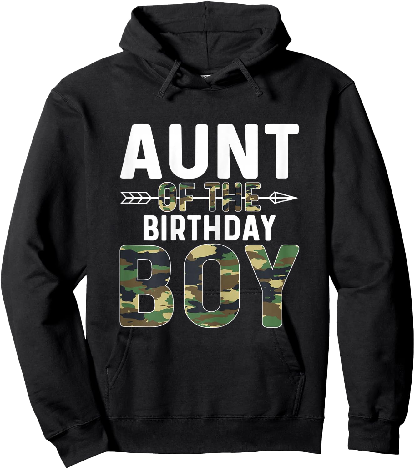 Camouflage Aunt of the Birthday Boy Hoodie - Hoodie | Black
