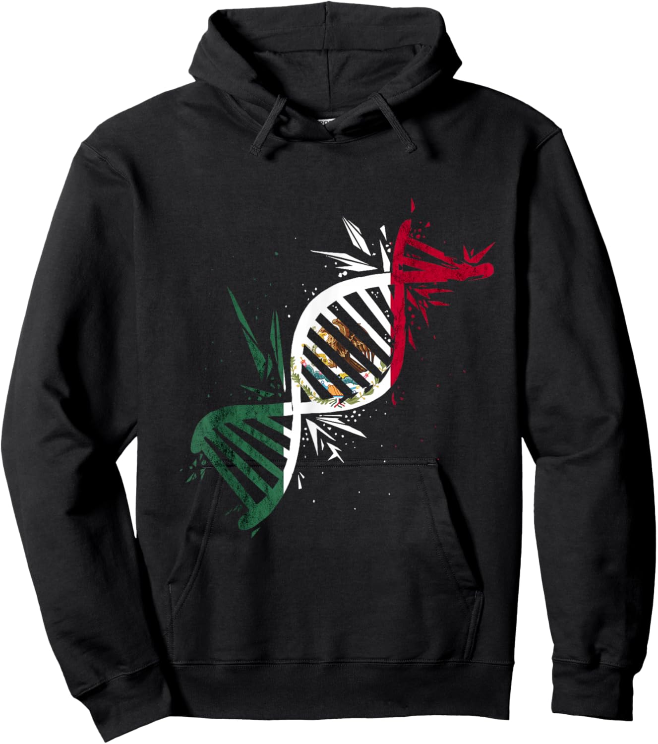 Mexico DNA Molecule Mexican Roots Mexico Flag Mexican Pride Hoodie - Hoodie | Black