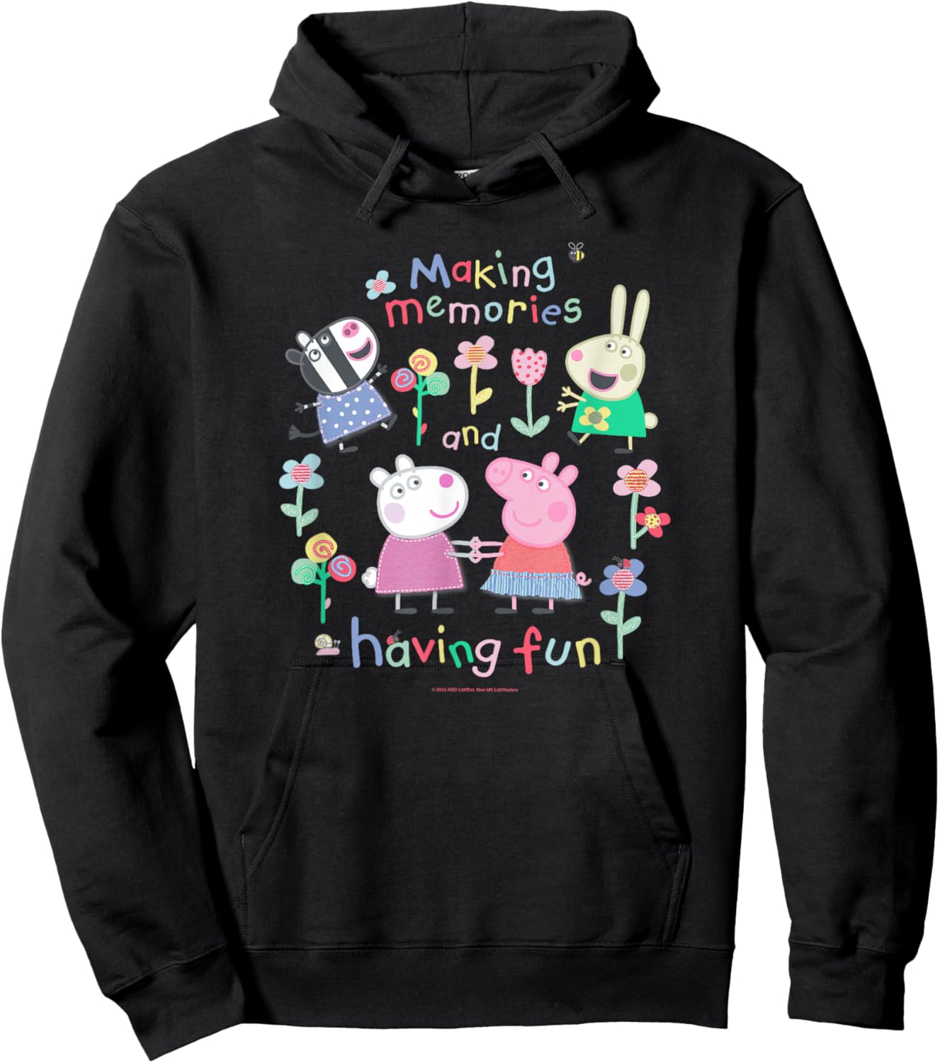 Peppa Pig Making Memories and Having Fun Garden Party Sketch Hoodie - Hoodie | Black