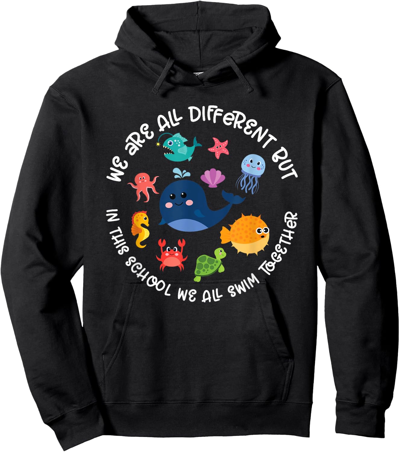 Different But In This School We All Swim Together Hoodie - Hoodie | Black