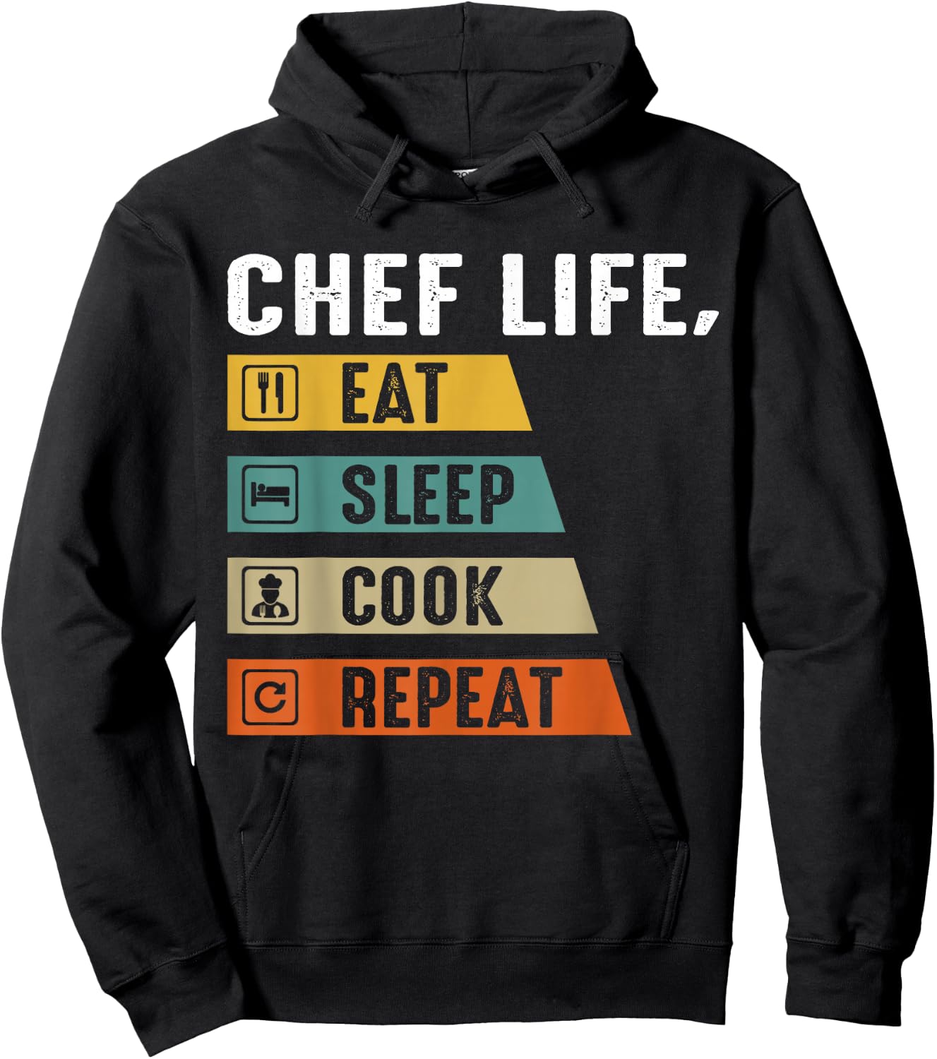 Chef Life Eat Sleep Cook Repeat Hoodie - Hoodie | Black