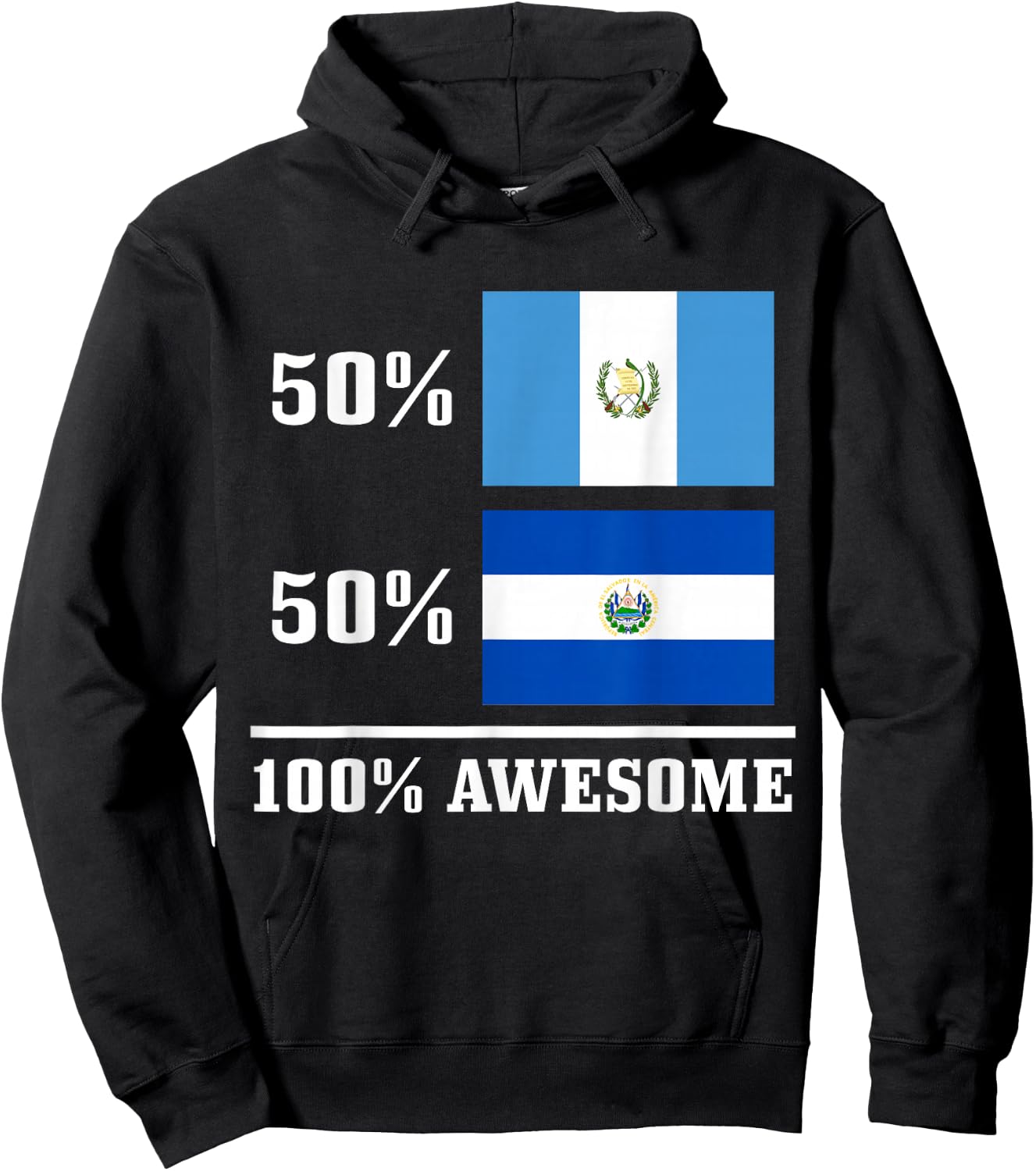 Guatemala El Salvador Salvadorian Guatemalan Flag Pride Hoodie - Hoodie | Black