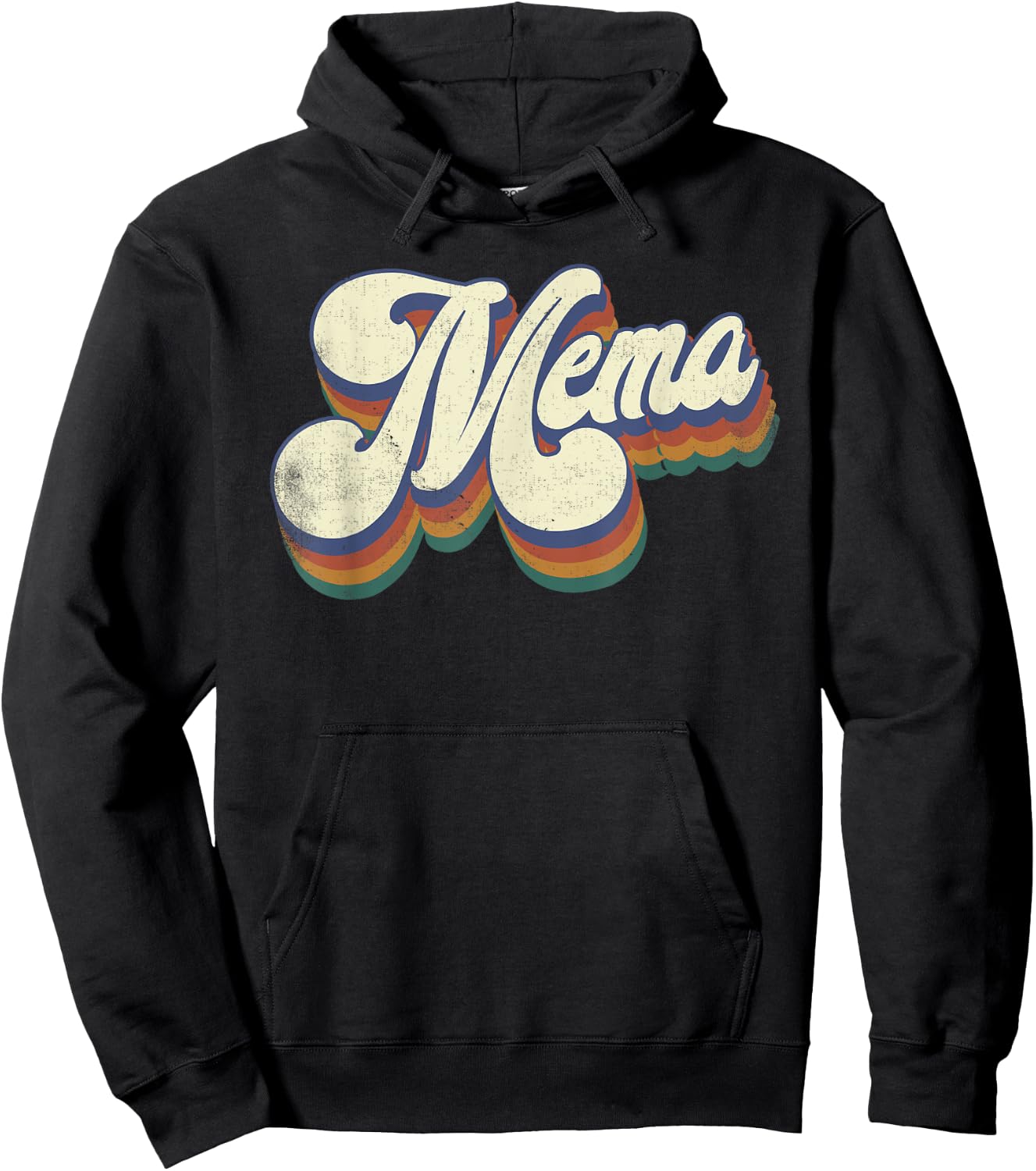 Mema Gifts For Grandma Retro Vintage Mother's Day Mema Hoodie - Hoodie | Black