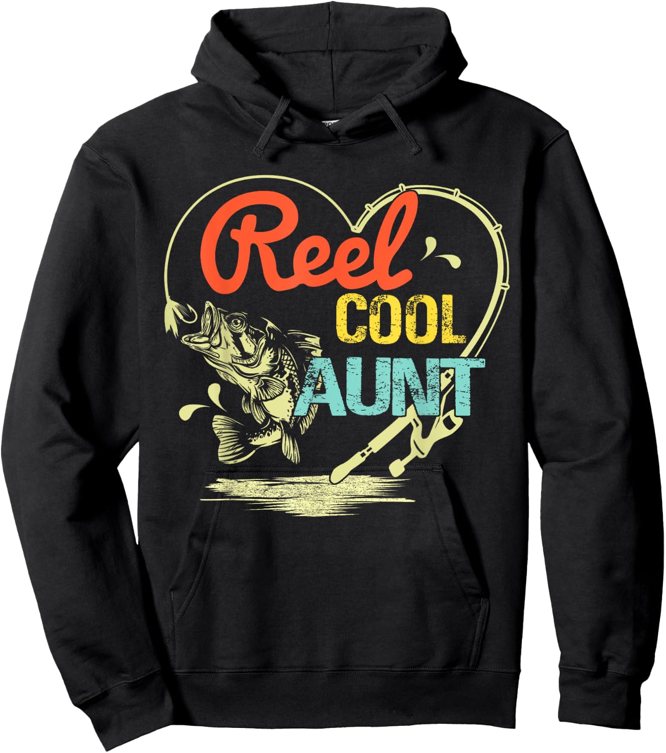 Reel Cool Aunt Fishing Mothers Day For Hoodie - Hoodie | Black