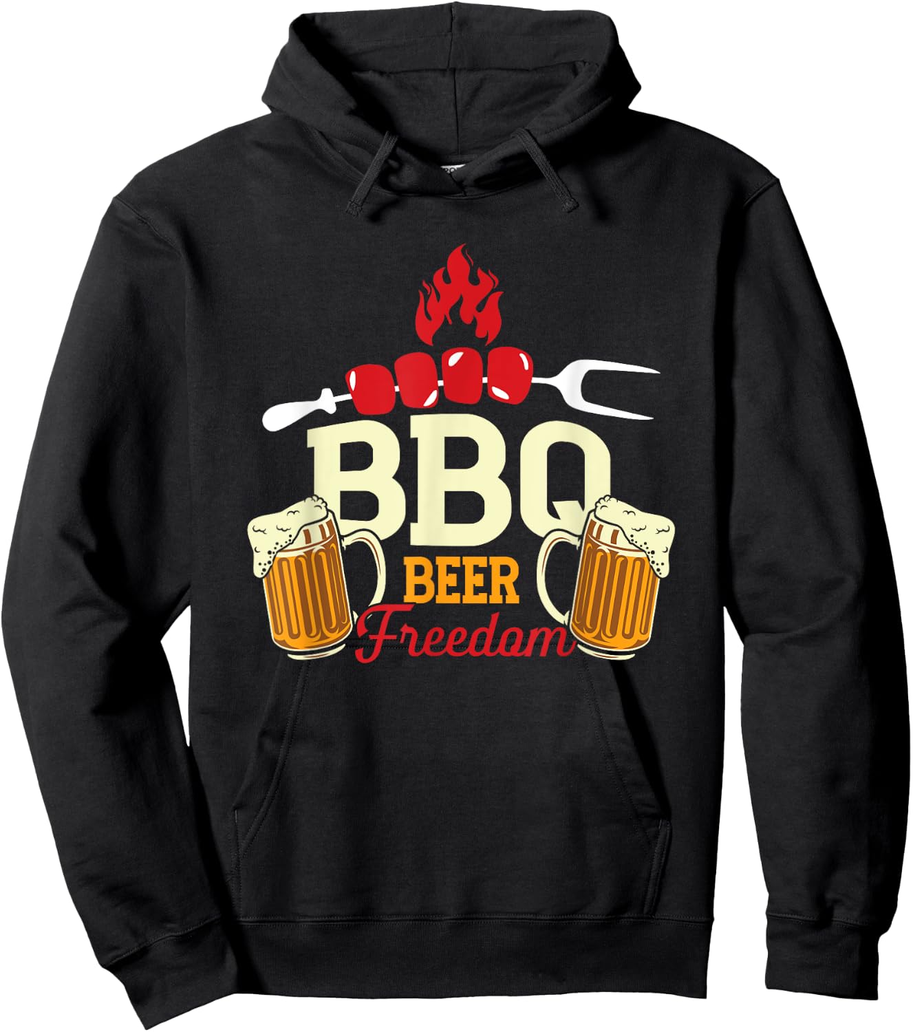 BBQ Beer Freedom | Grilling Meat | Barbecue Hoodie - Hoodie | Black