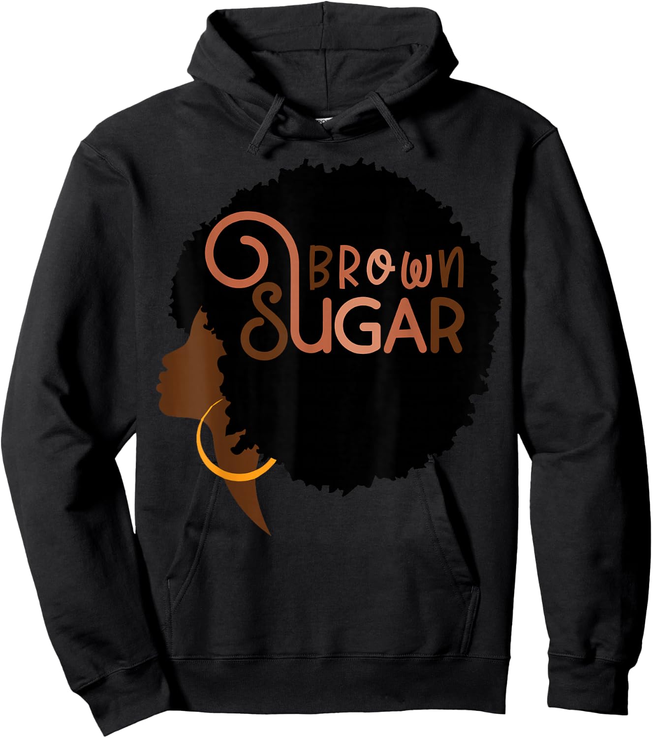 Brown Sugar Babe Afro Melanin Queen African American BLM Hoodie - Hoodie | Black