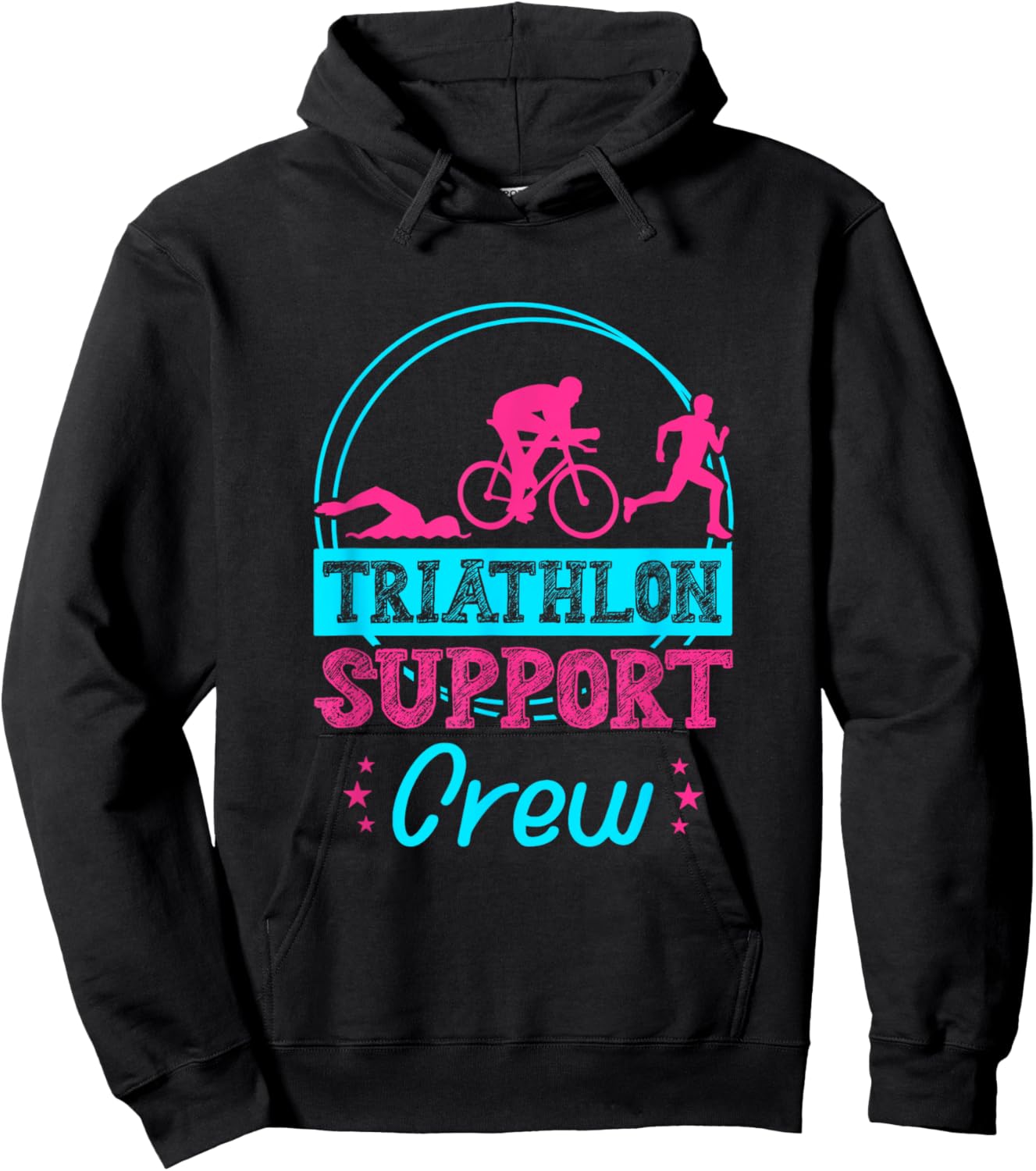Triathlon Support Crew Running Cycling Swimming Triathlete Hoodie - Hoodie | Black