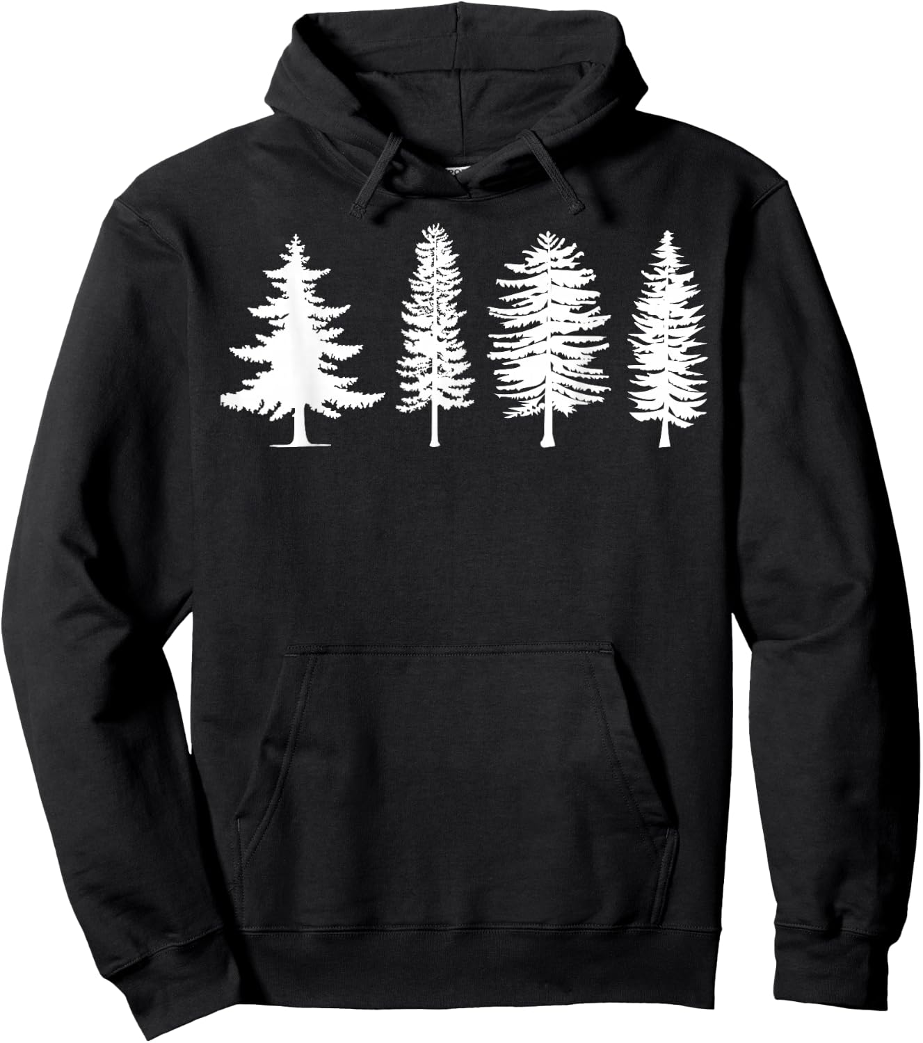 Pine Trees, Evergreen Trees, Nature Lover, Camping, Hiking Hoodie - Hoodie | Black