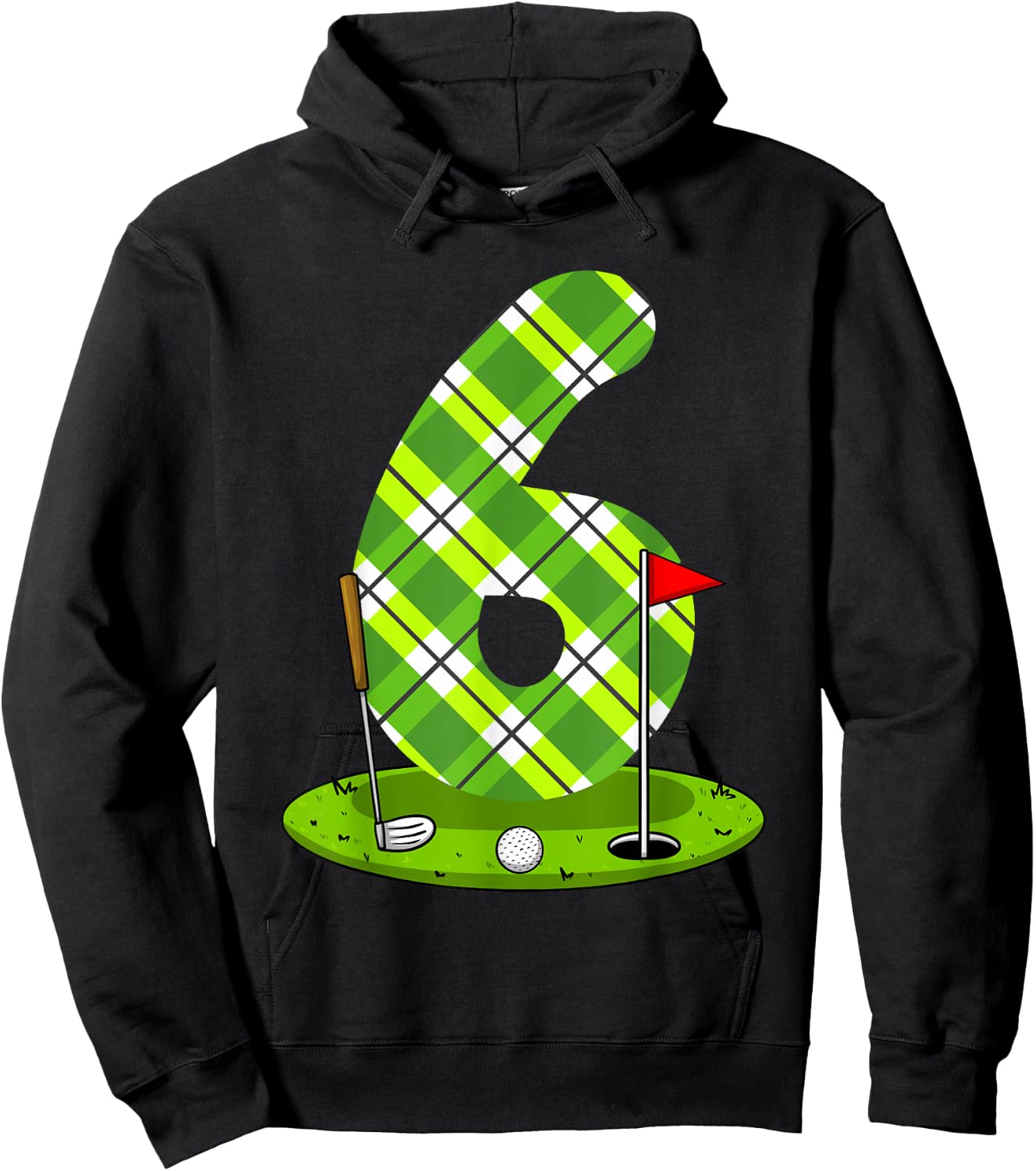 Golf Birthday Shirt For Kids 6th Birthday Party Golfer Hoodie - Hoodie | Black
