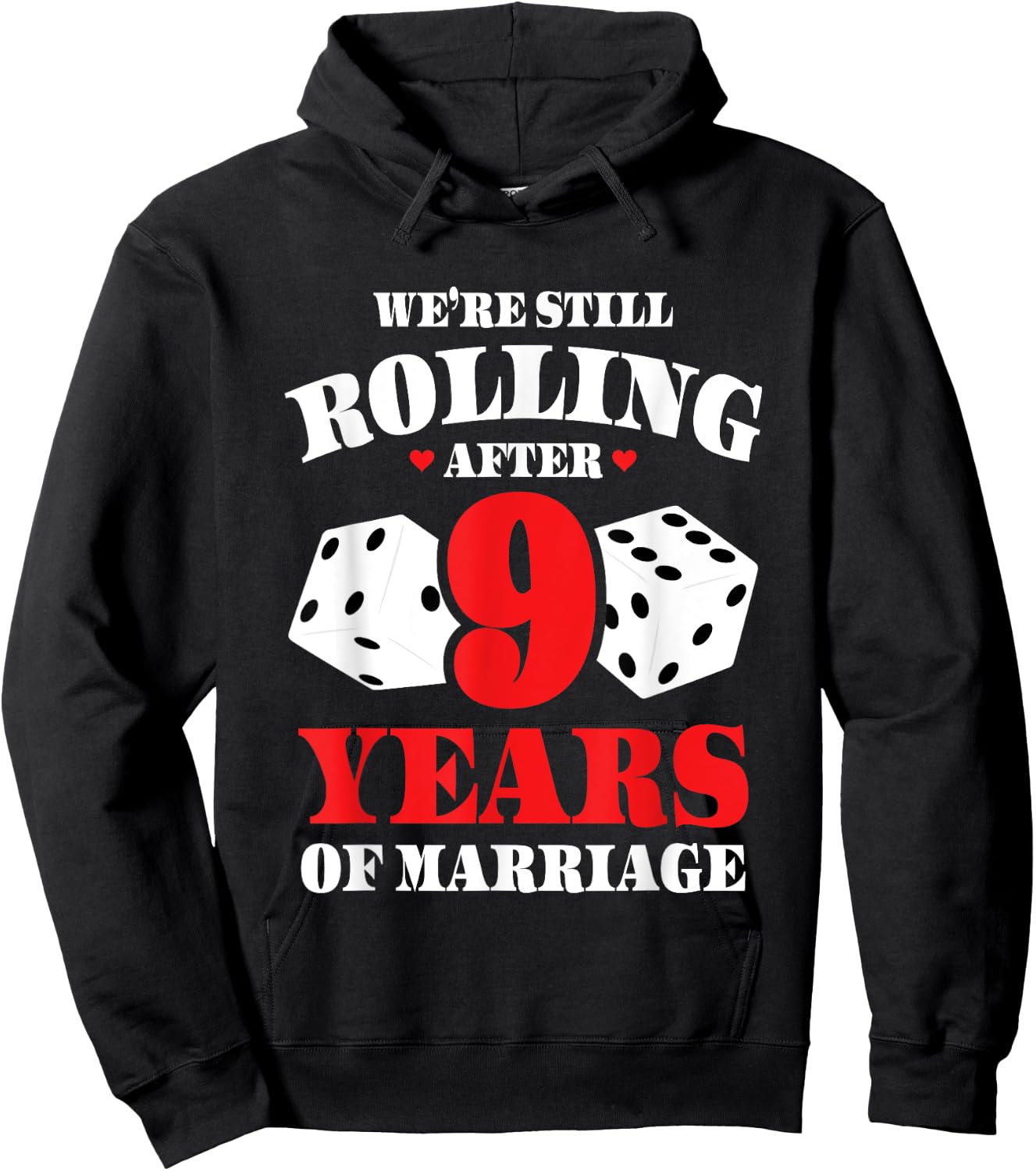 Couples Married 9 Years - Funny 9th Wedding Anniversary Hoodie - Hoodie | Black