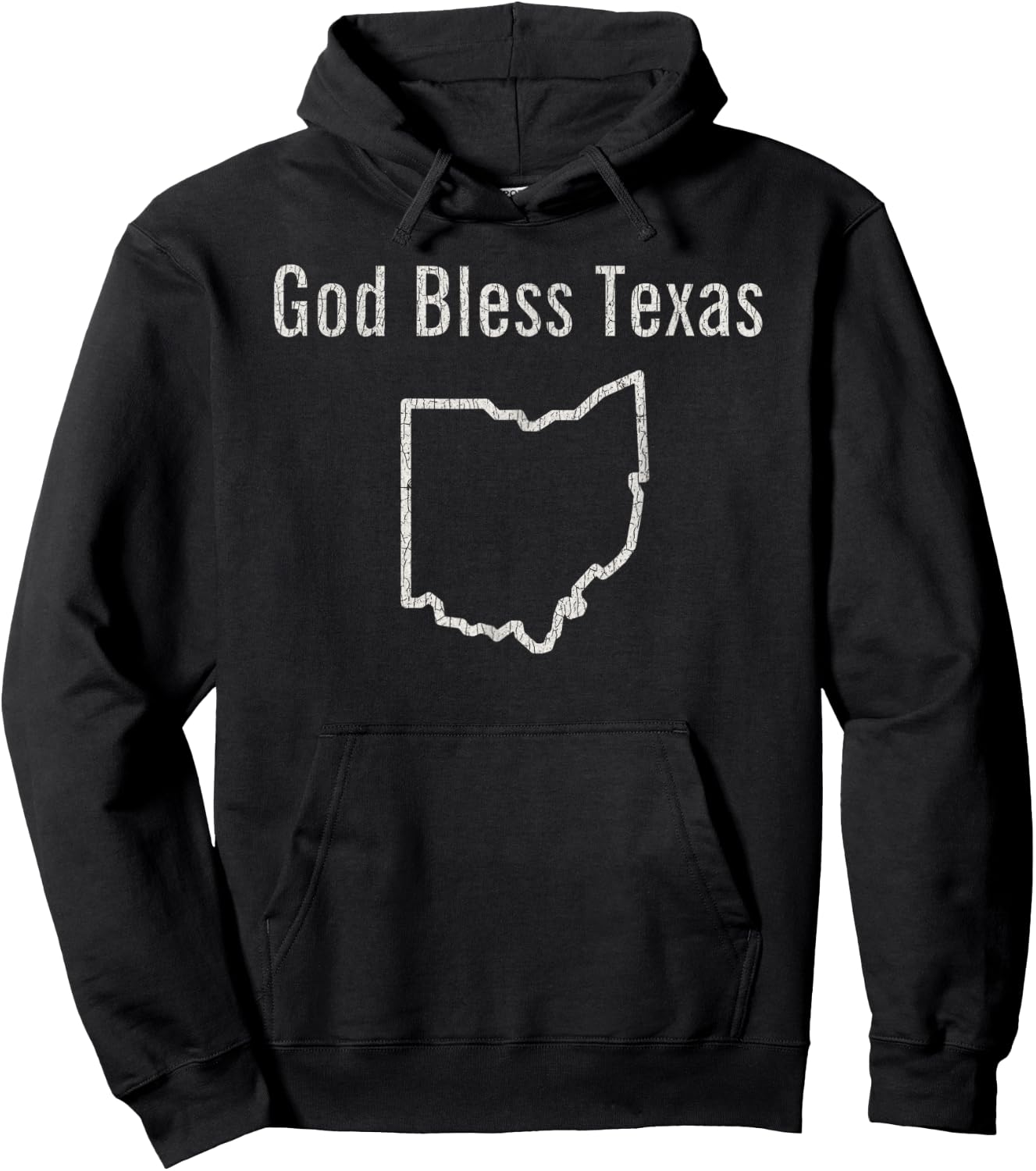 Vintage God Bless Texas Ohio Hoodie - Hoodie | Black