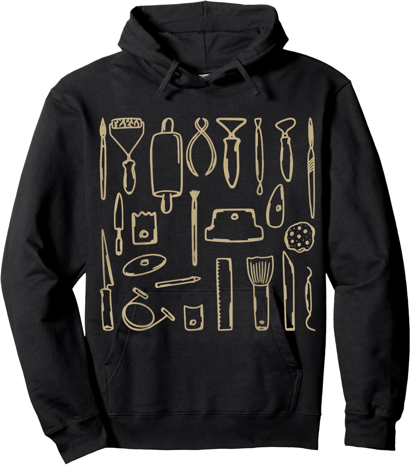 Pottery Tools Potter Vintage Ceramic Artist Hoodie - Hoodie | Black