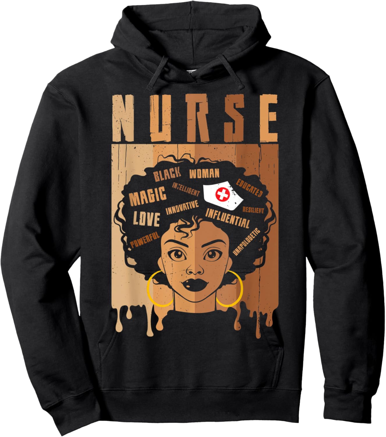 Nurse African American Melanin Black History Month Nurse Hoodie - Hoodie | Black