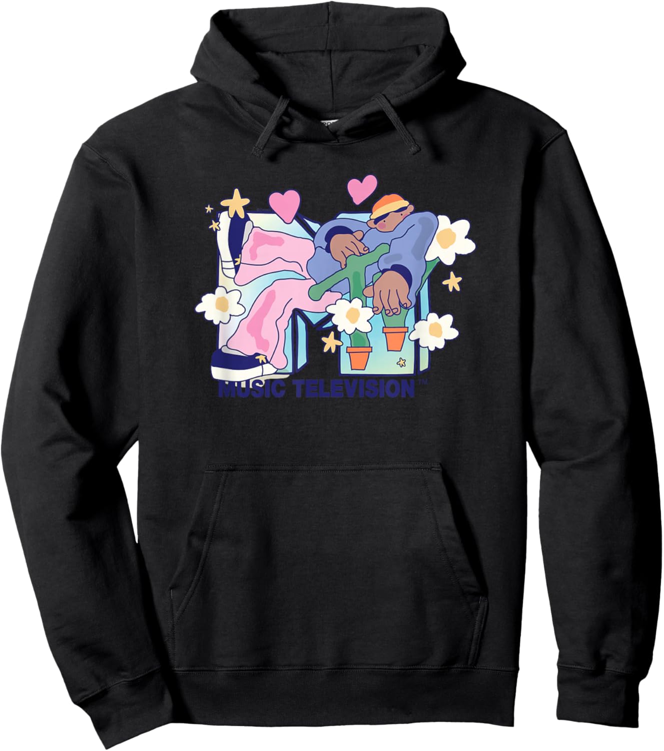 MTV - Funky Flower Dude Logo Hoodie - Hoodie | Black