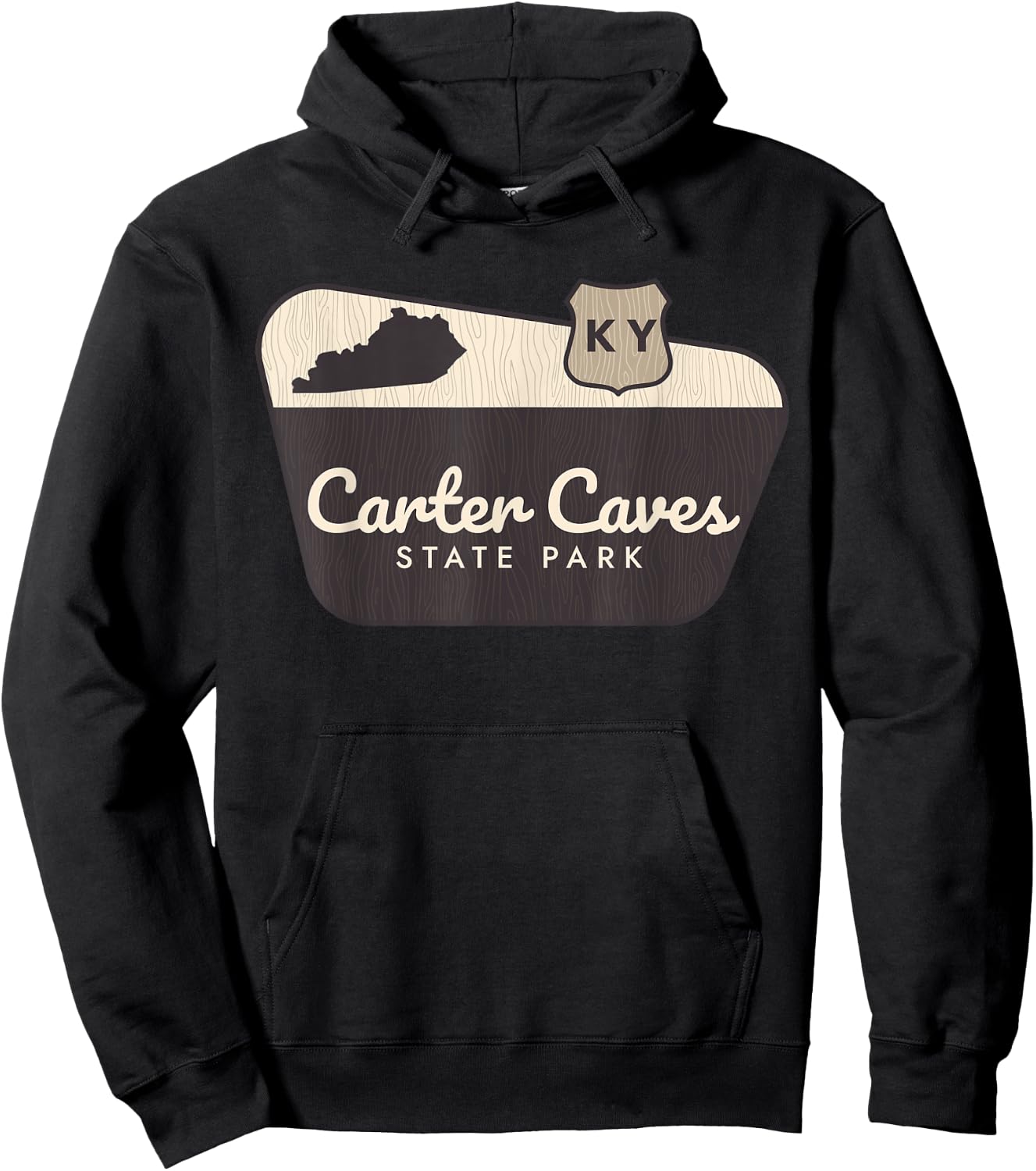 Carter Caves State Park Kentucky Welcome Sign Vacation Hoodie - Hoodie | Black