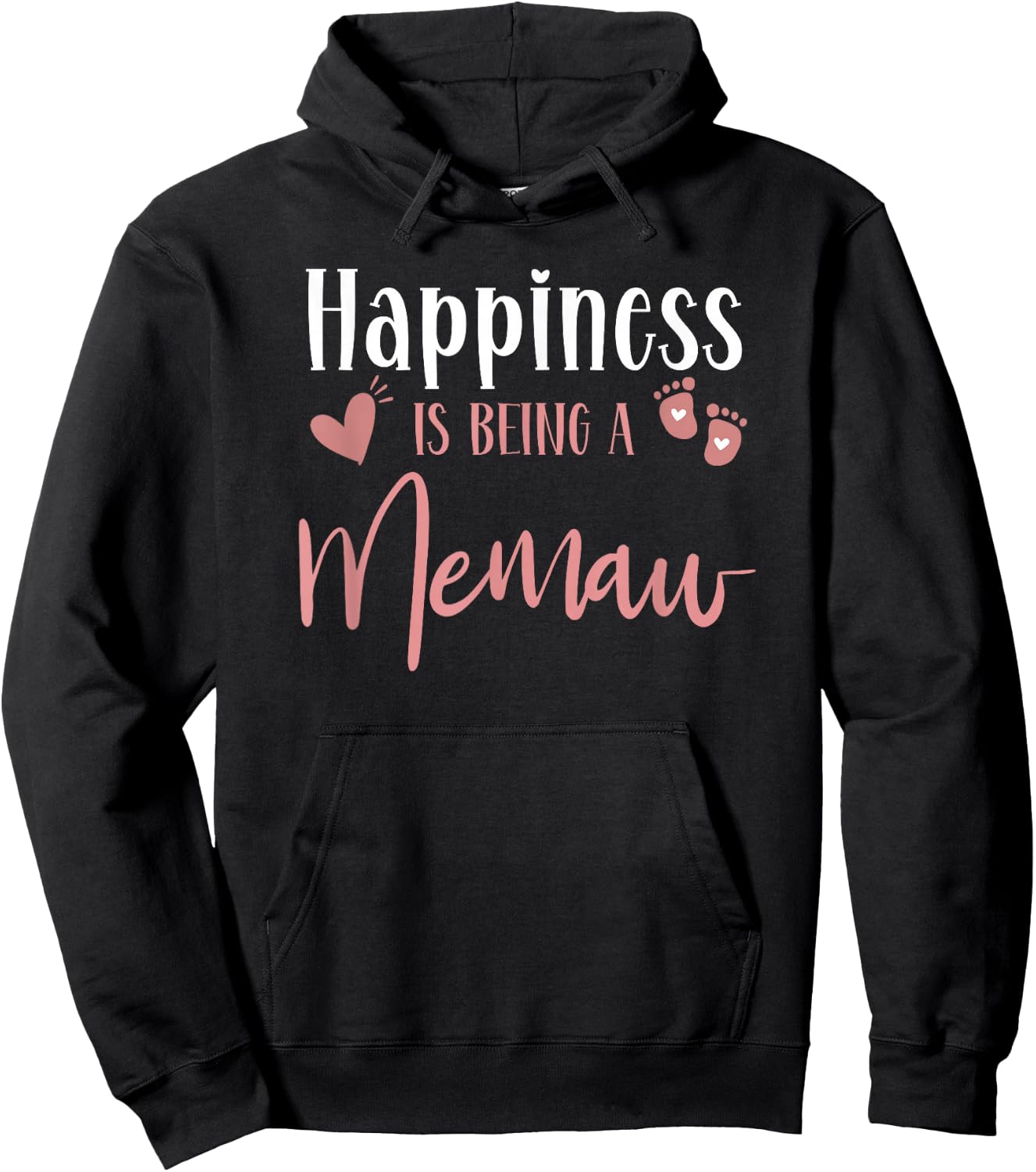 Happiness Is Being A Memaw Baby Girl Announcement Birthday Hoodie - Hoodie | Black