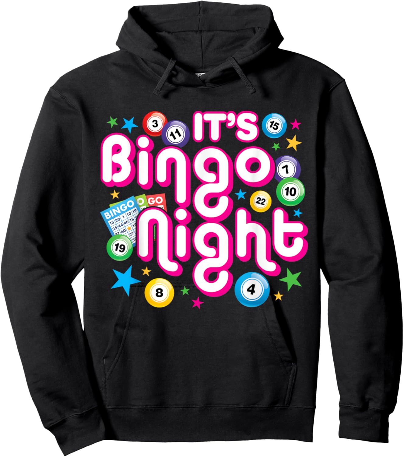 It's Bingo Night Funny Bingo Player Lover Hoodie - Hoodie | Black