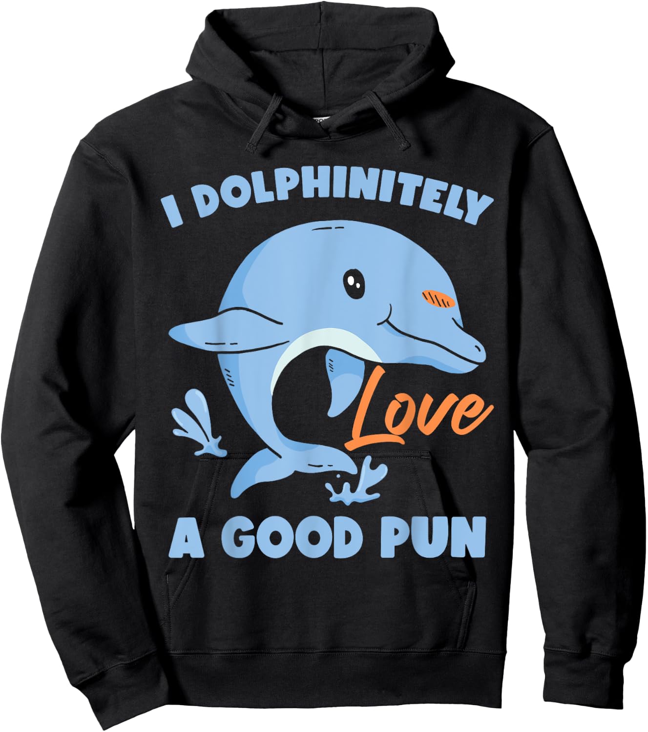 Cute Dolphin Hoodie - Hoodie | Black