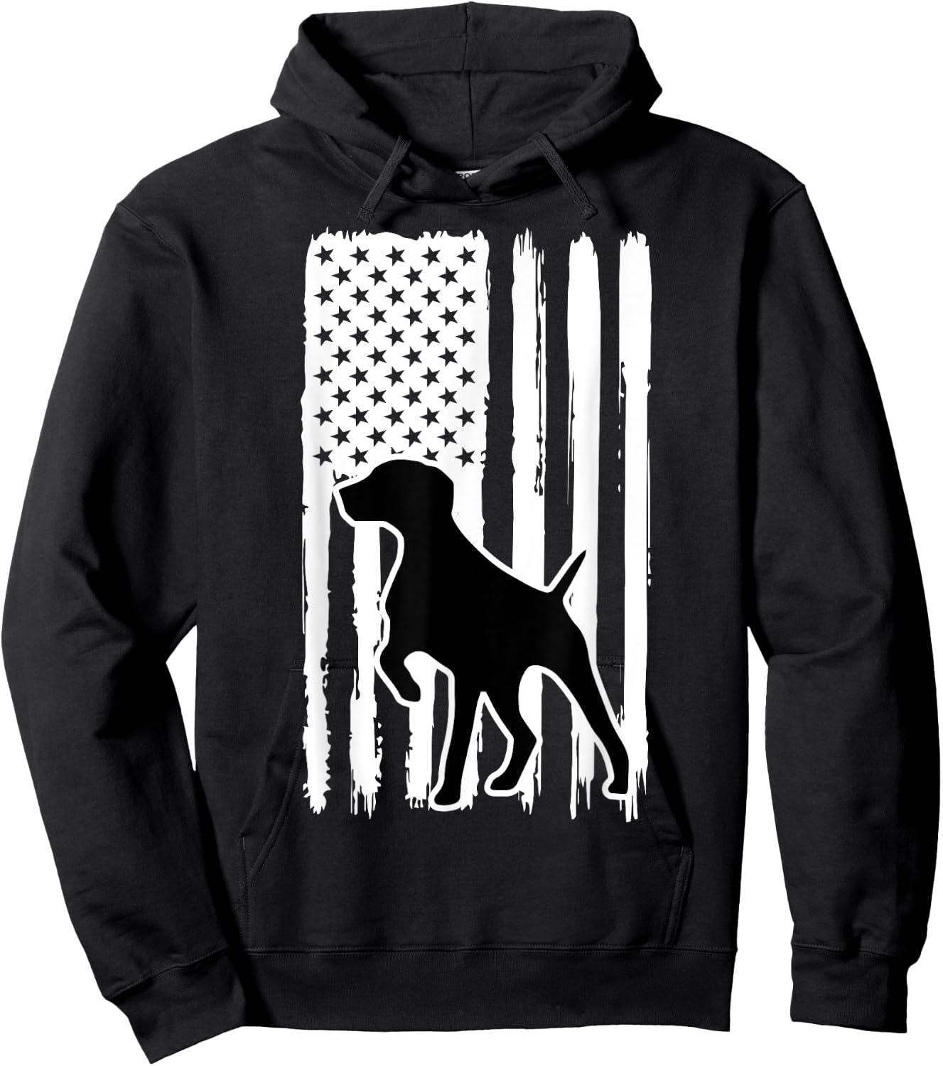 German Shorthaired Pointer American Flag USA Patriot Hoodie - Hoodie | Black
