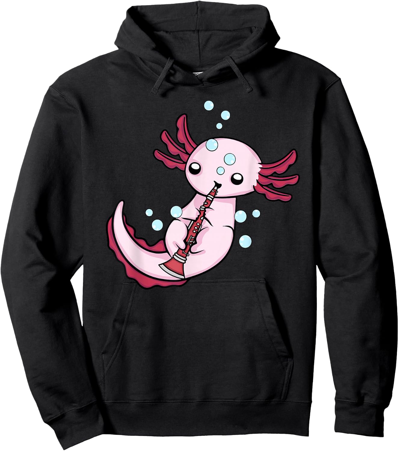 Clarinet Player Axolotl Lover Kids Big Band Music Clarinet Hoodie - Hoodie | Black