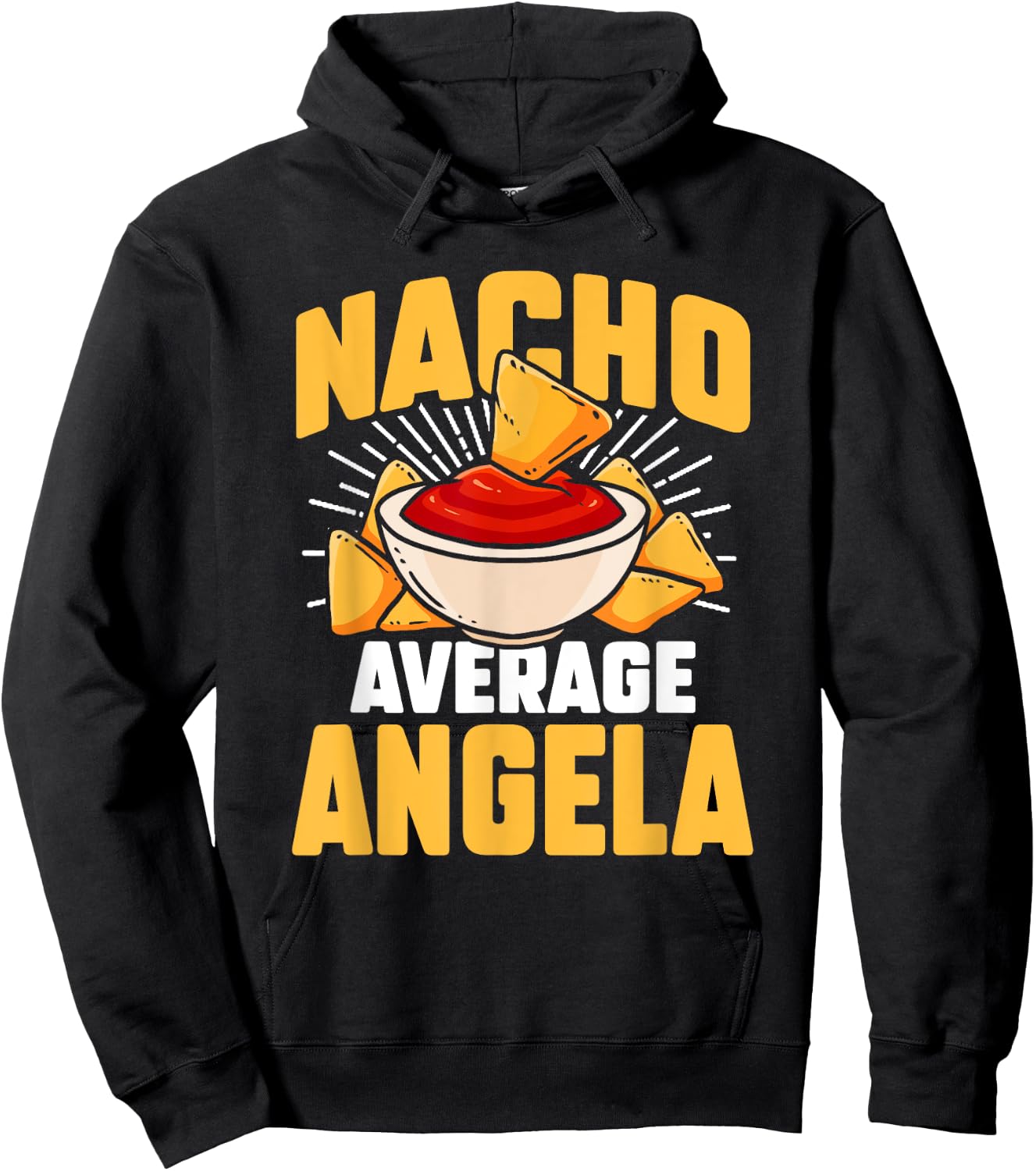 Funny Taco Personalized Name Nacho Average Angela Hoodie - Hoodie | Black